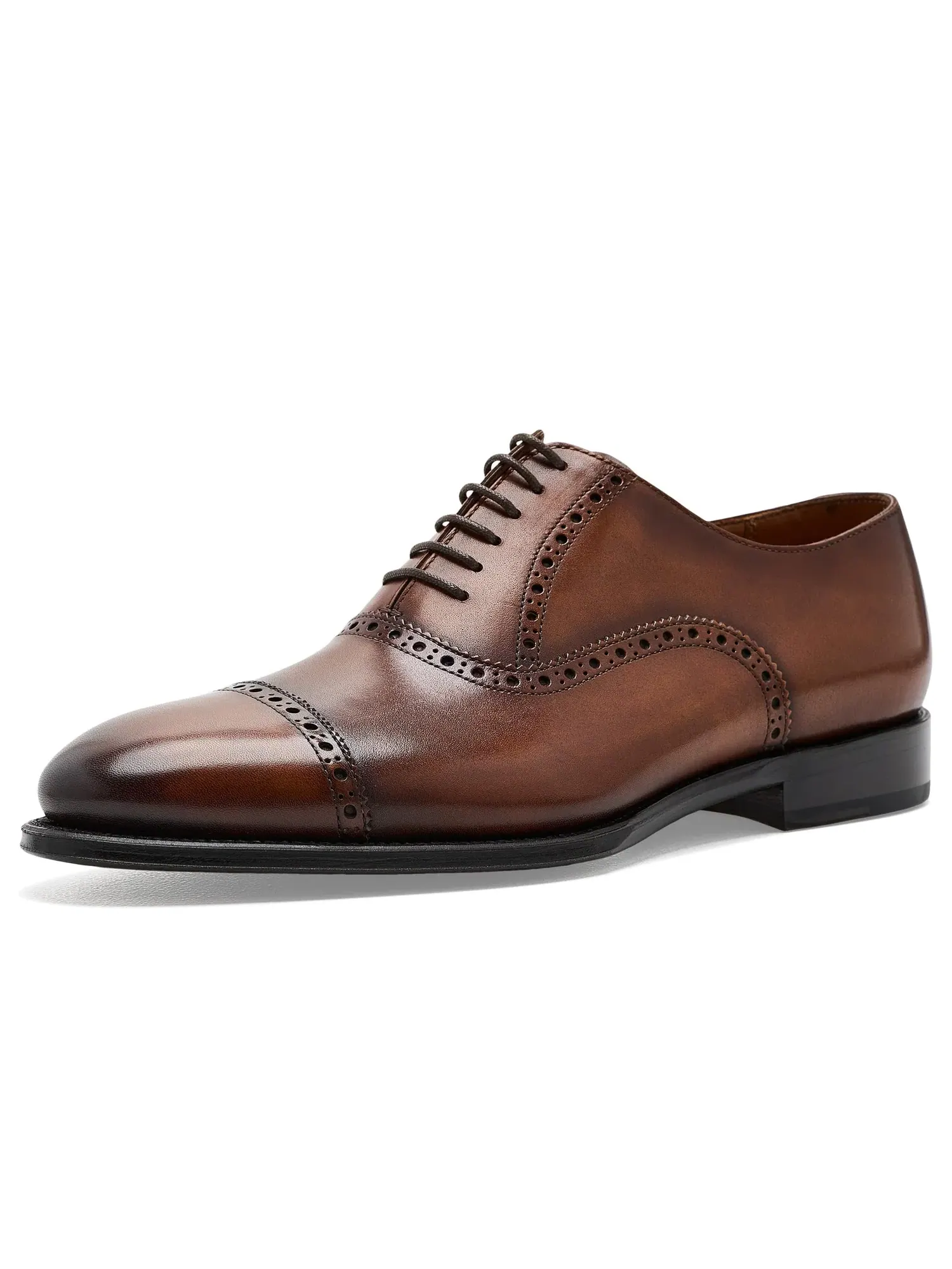 Оксфорды с перфорацией Windsor Brogue Cap-Toe Anthony Veer — изображение 1 из 4, винтажный бежевый