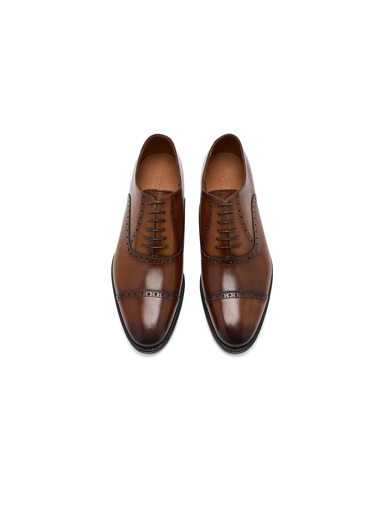 Оксфорды с перфорацией Windsor Brogue Cap-Toe Anthony Veer — изображение 2 из 4, винтажный бежевый