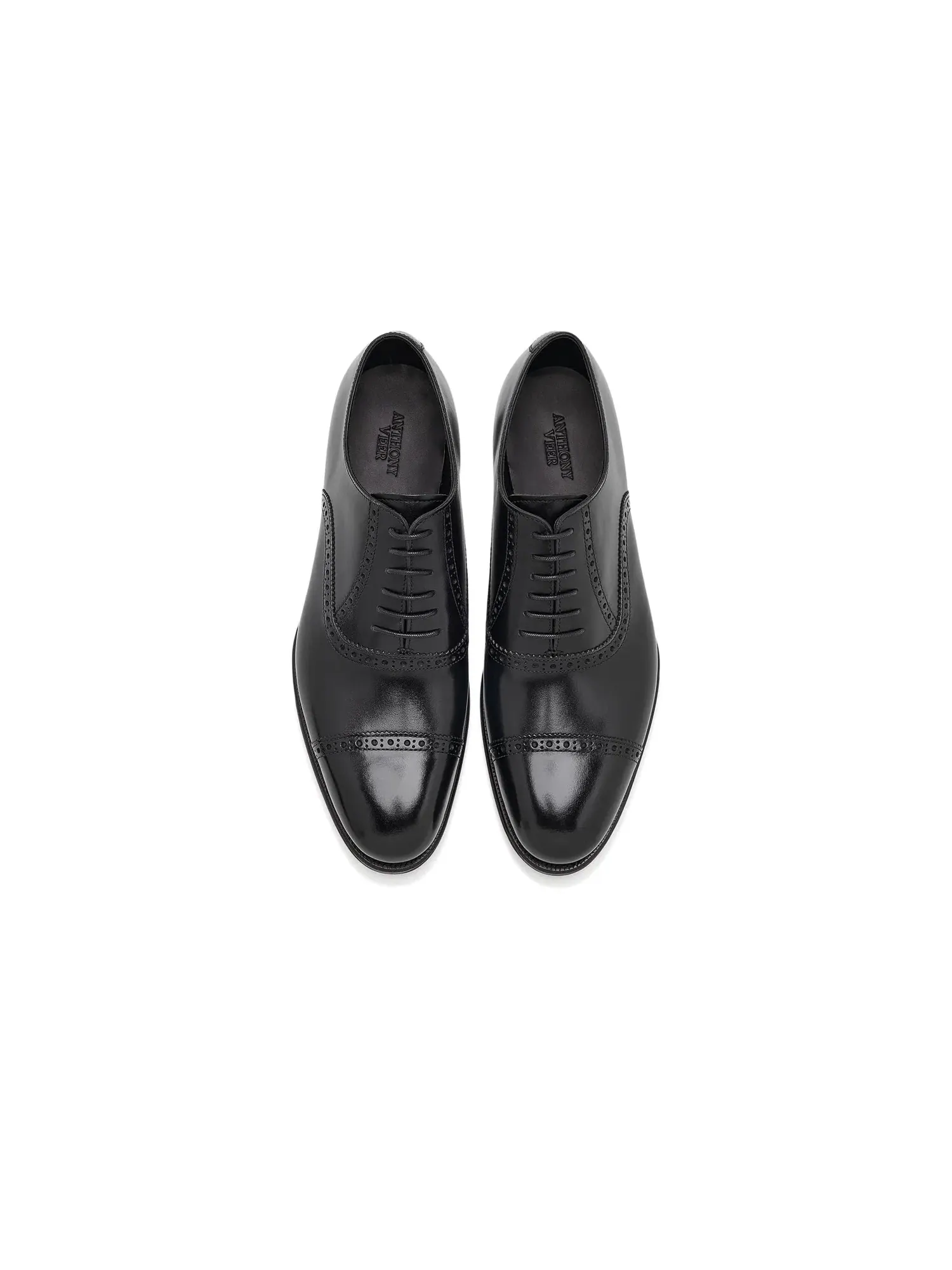 Оксфорды с перфорацией Windsor Brogue Cap-Toe Anthony Veer — изображение 2 из 4, черный