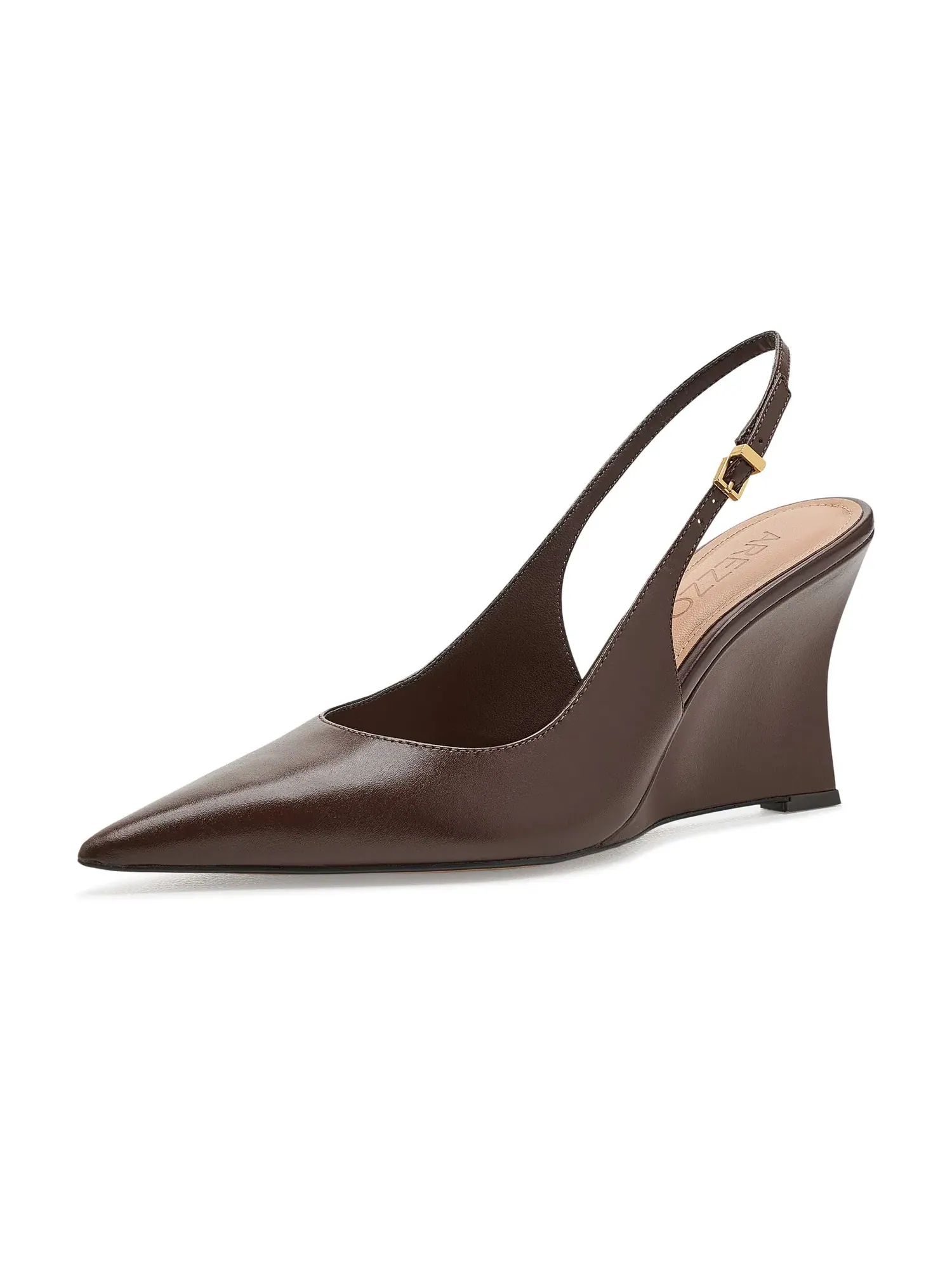 Туфли на каблуке-танкетке Rowen Wedge Pumps Arezzo — изображение 1 из 4, какао