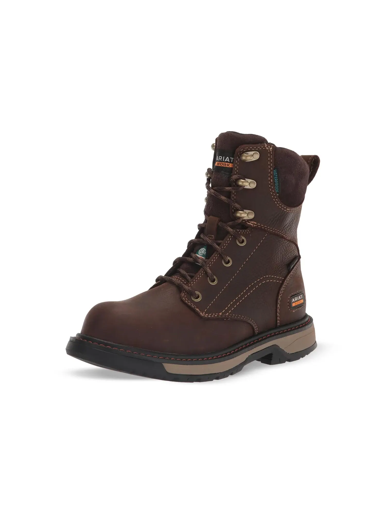 Рабочие ботинки Riveter 8" CSA Glacier Grip Waterproof 400g с композитным носком Ariat Work — коричневый