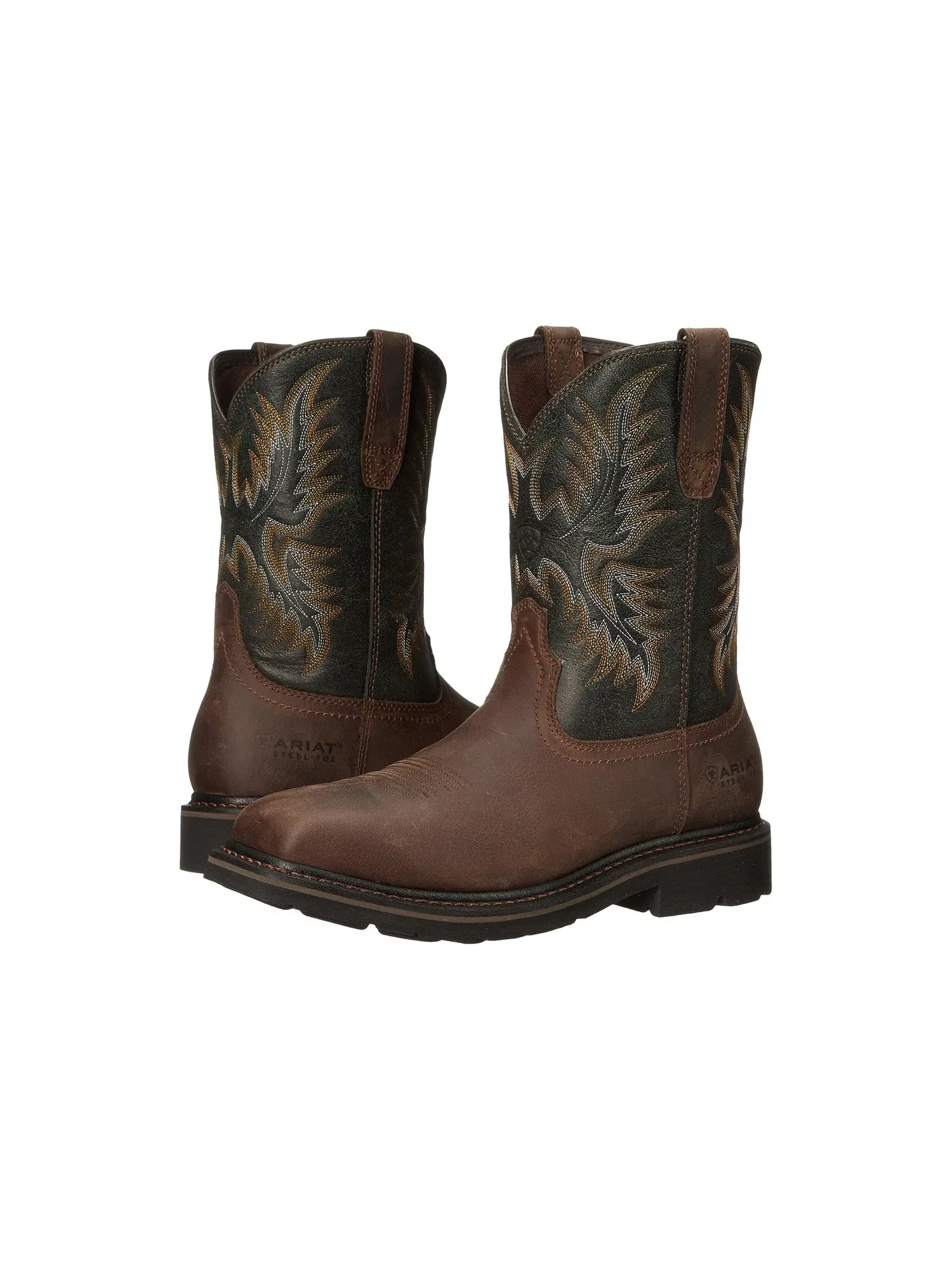 Ботинки Sierra Wide Square Toe Steel Toe Ariat Work — зеленый