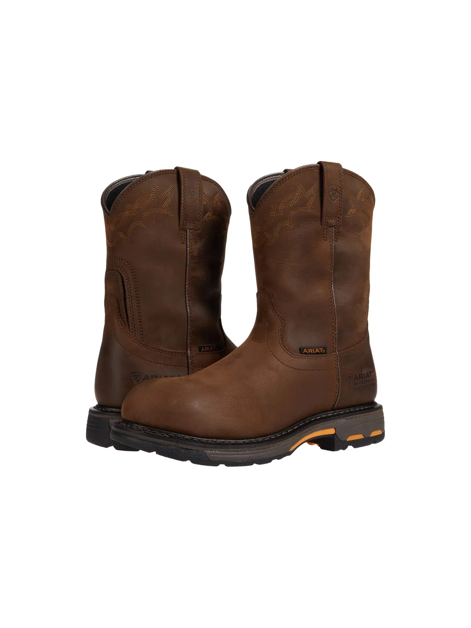 Водонепроницаемые рабочие ботинки WorkHog Waterproof Composite Toe Ariat Work — изображение 1 из 4, коричневый