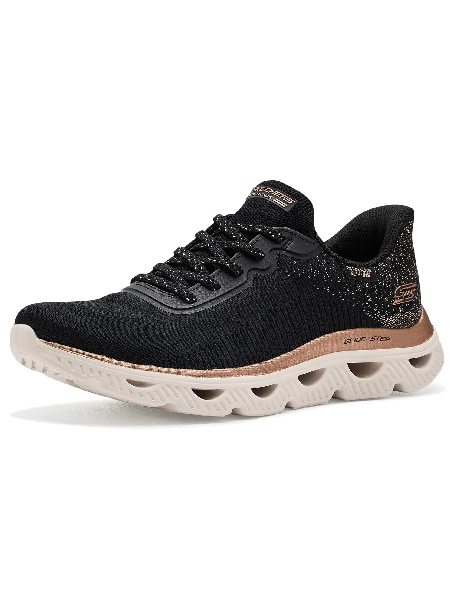 Кроссовки Arc Waves Bobs From Skechers — изображение 1 из 4, черный золотистый