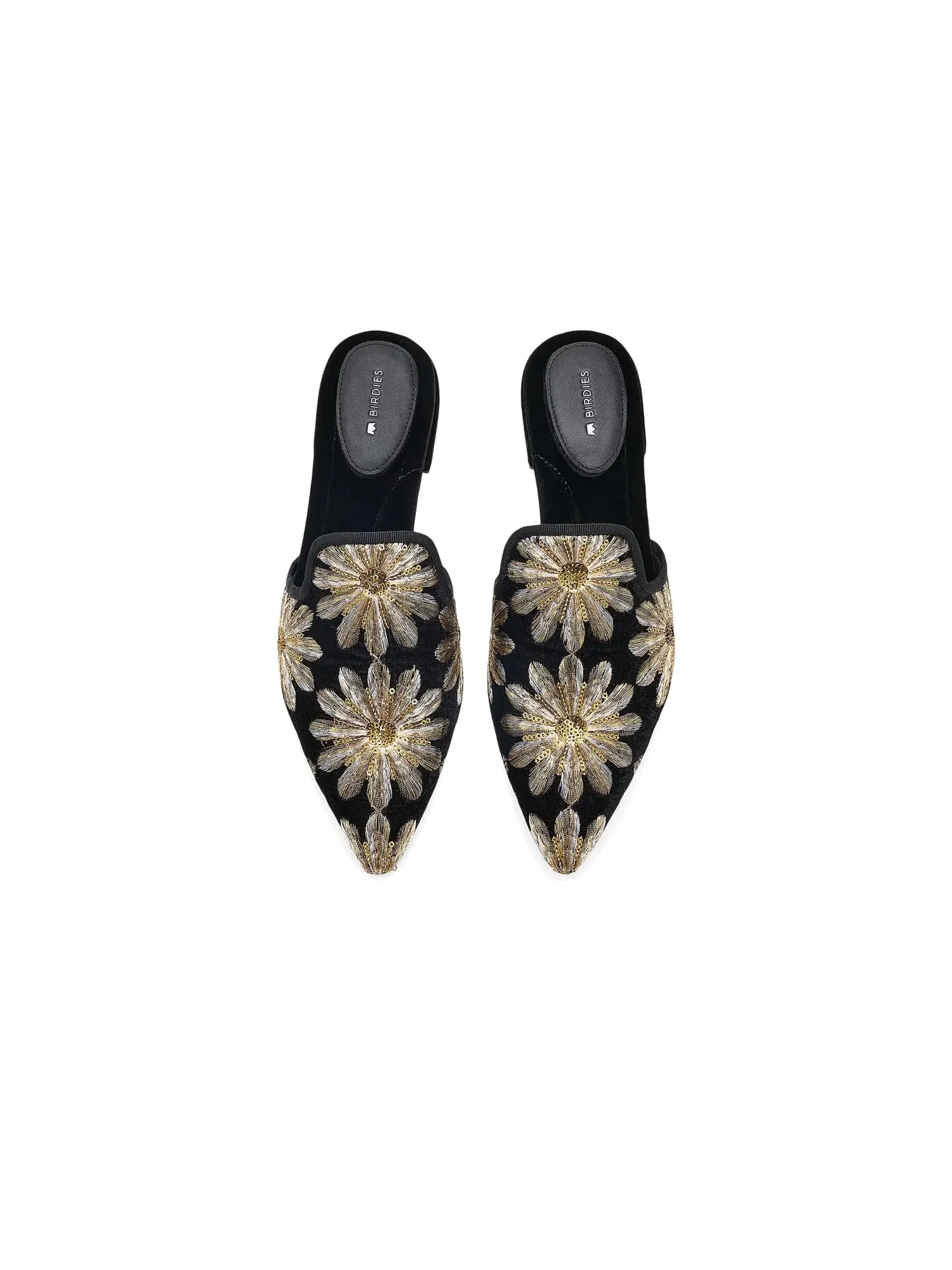 Мюли Goldfinch 15 Mules Starburst Velvet Birdies — изображение 2 из 4, черный золотистый