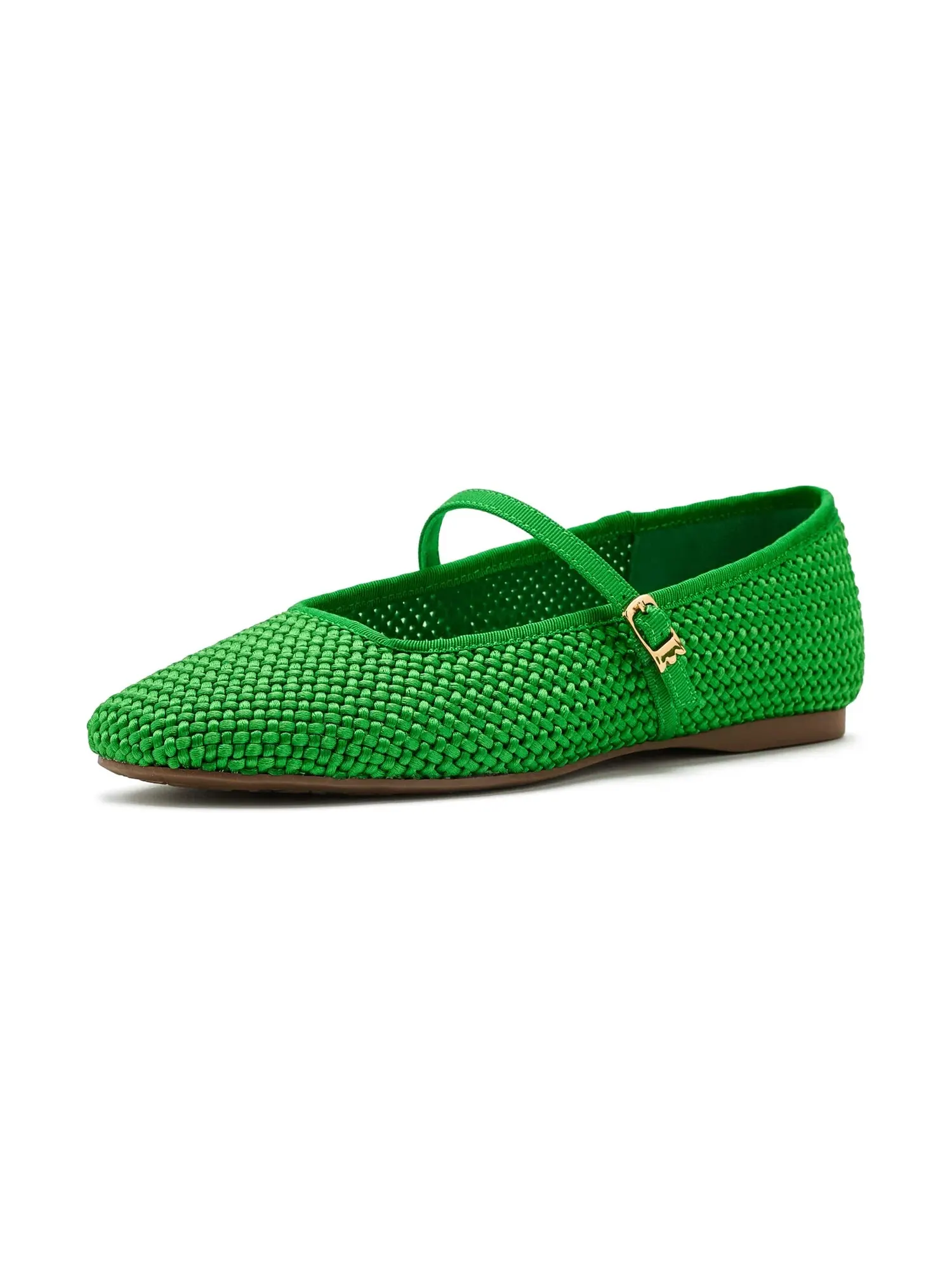 Балетки Hummingbird Mary Jane Woven Satin Birdies — изображение 1 из 4, зеленый
