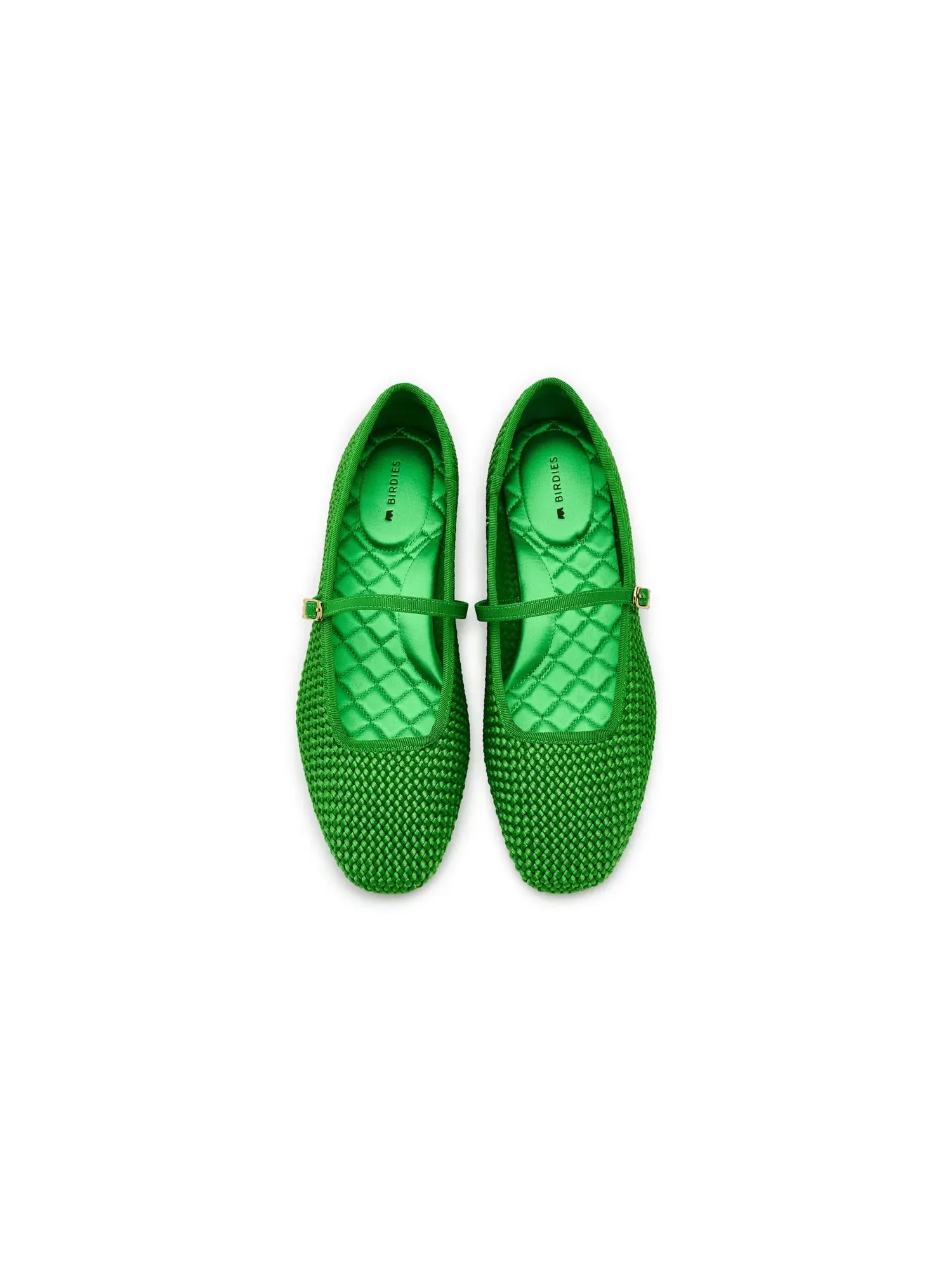 Балетки Hummingbird Mary Jane Woven Satin Birdies — изображение 2 из 4, зеленый