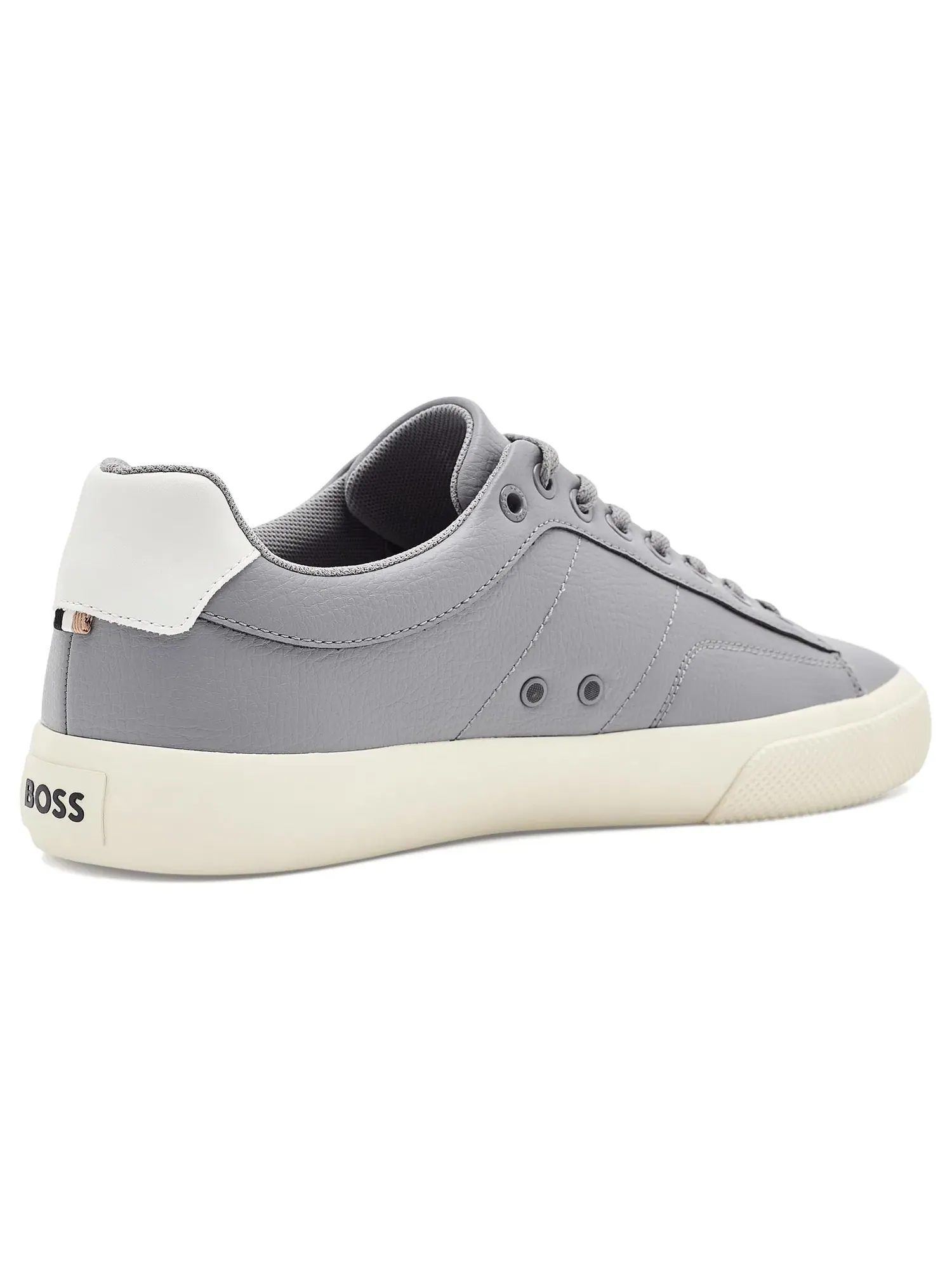 Низкие кожаные кроссовки с логотипом Aiden Boss — изображение 3 из 4, серый