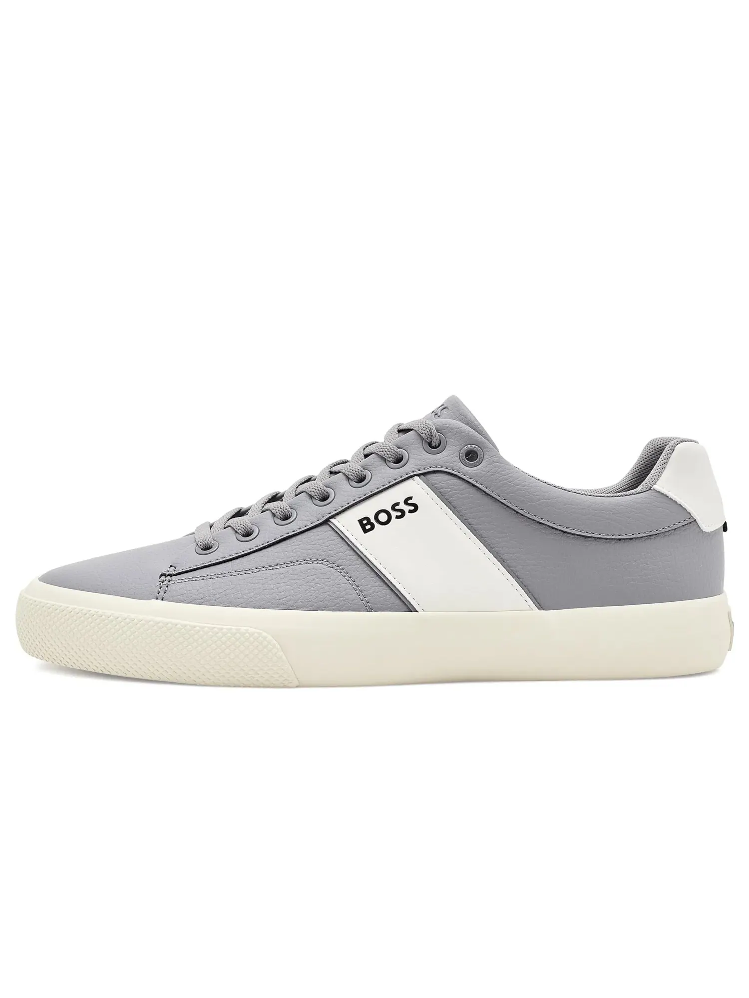 Низкие кожаные кроссовки с логотипом Aiden Boss — изображение 4 из 4, серый