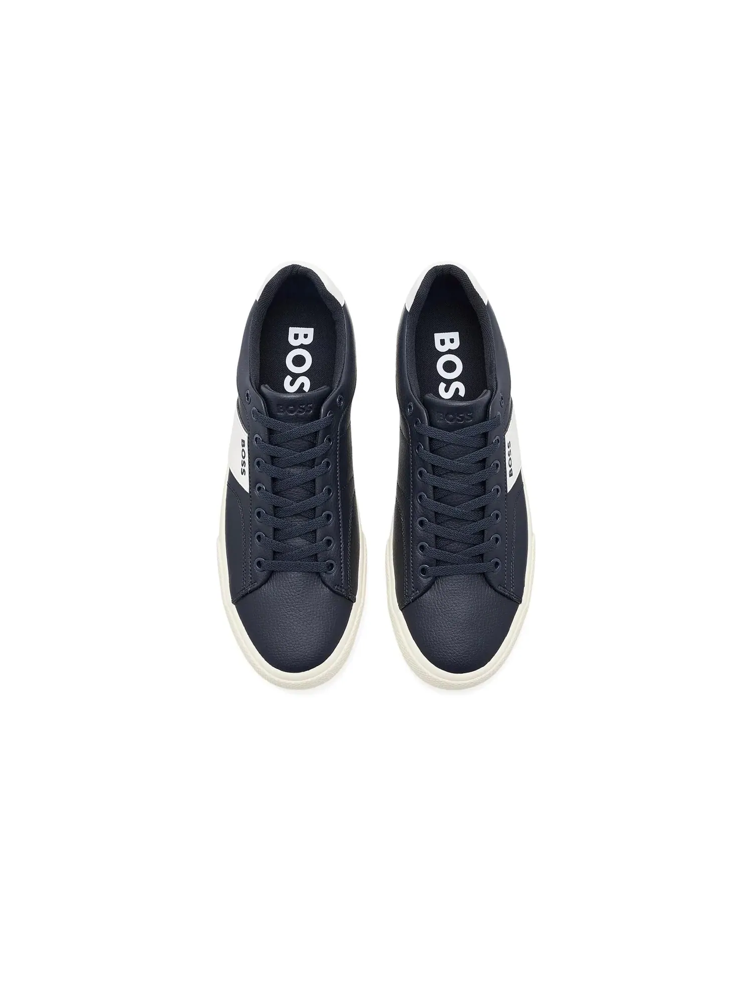 Низкие кожаные кроссовки с логотипом Aiden Boss — изображение 2 из 4, темно-синий