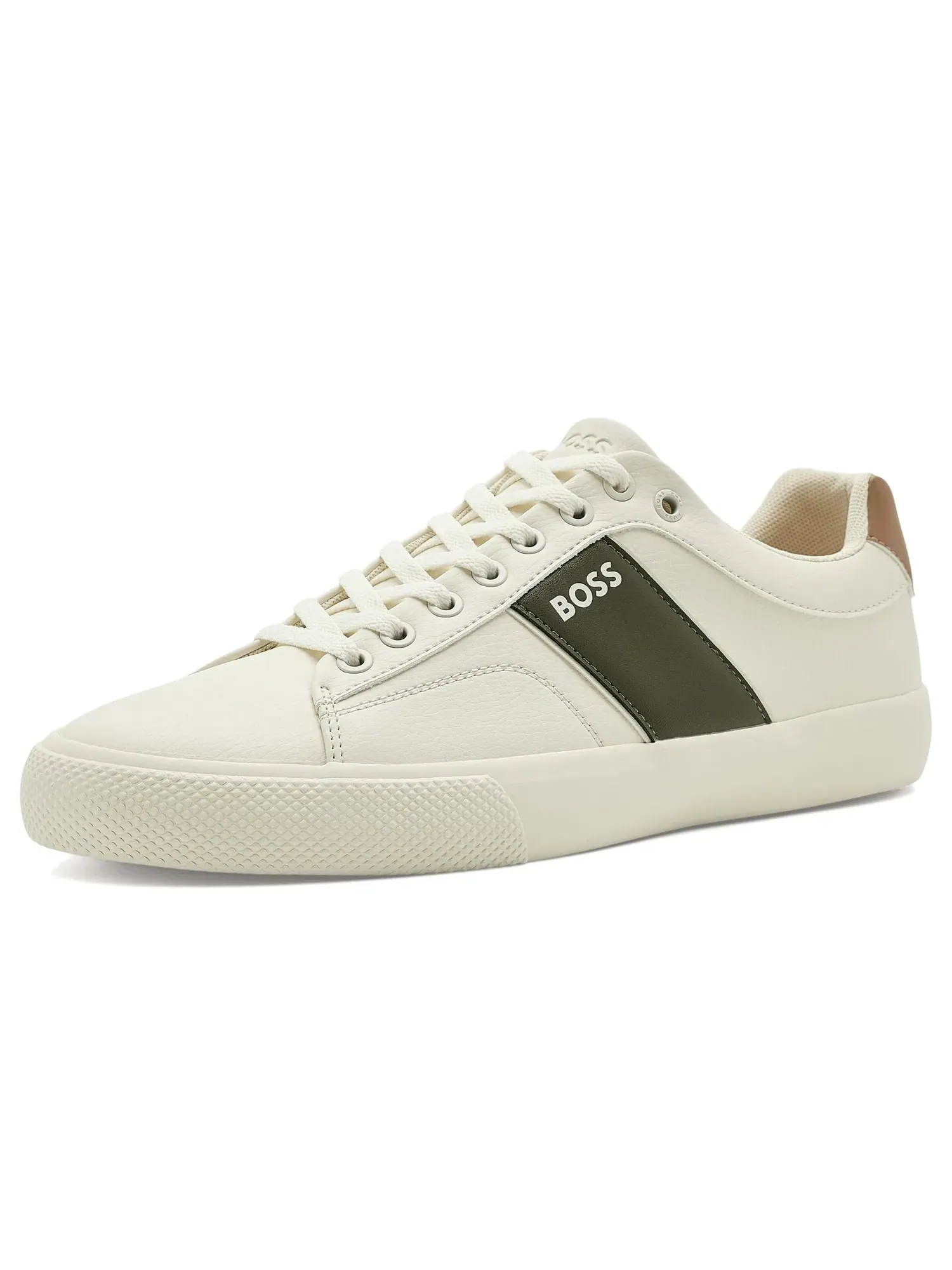 Низкие кожаные кроссовки с логотипом Aiden Boss — изображение 1 из 4, белый