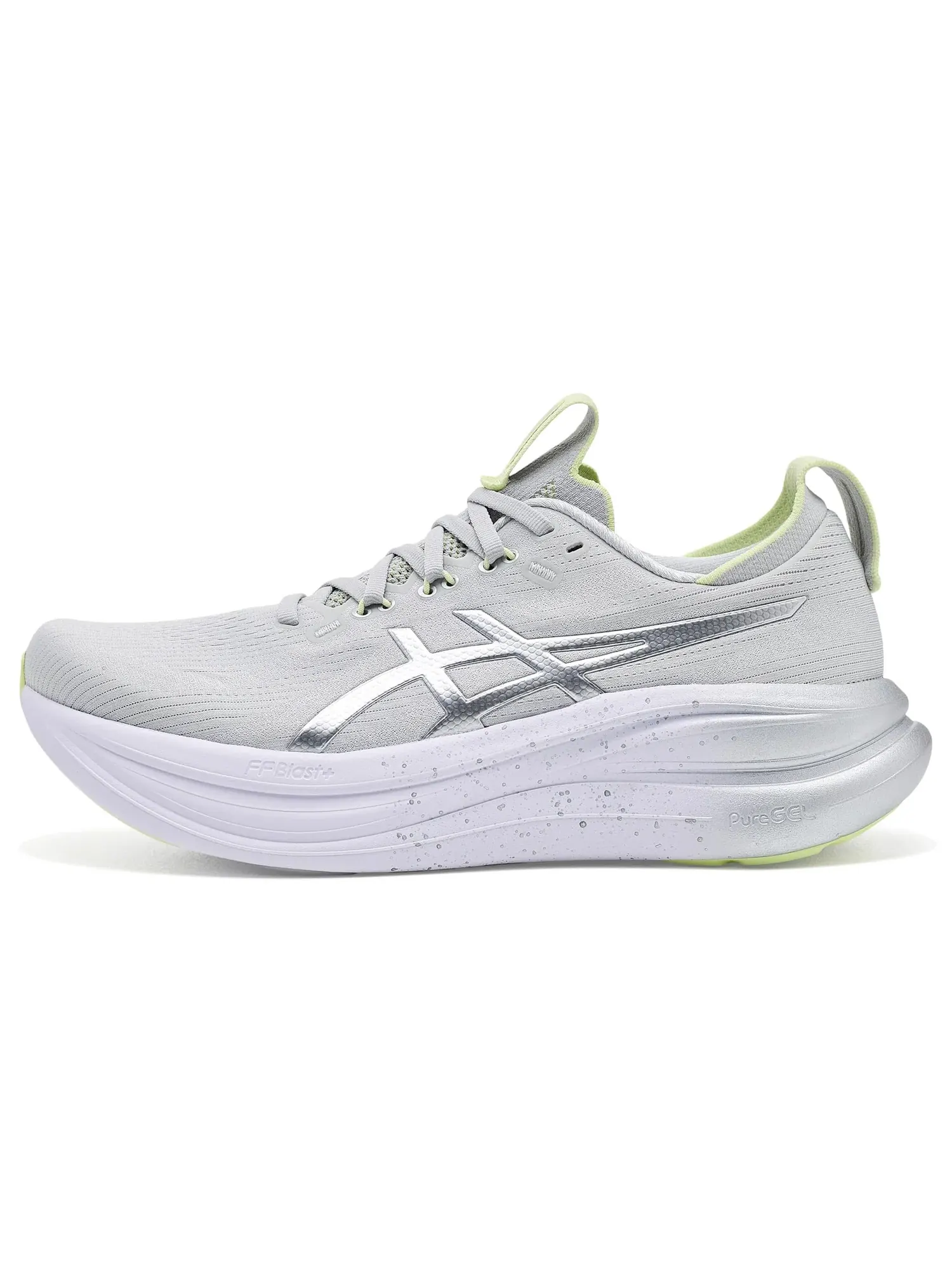 Кроссовки GEL-Nimbus 28 Platinum Asics — изображение 4 из 4, платиновый/зеленый
