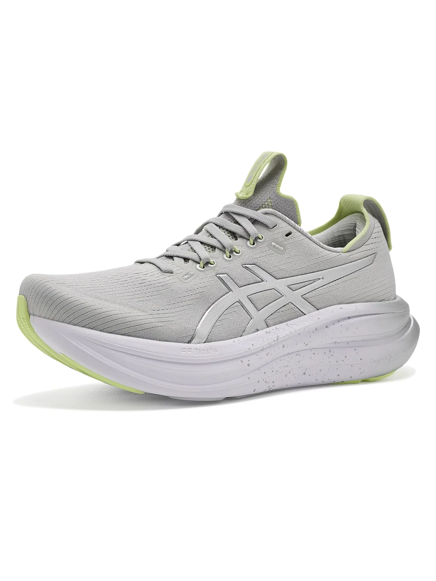 Кроссовки GEL-Nimbus 28 Platinum Asics — изображение 1 из 4, платиновый/зеленый