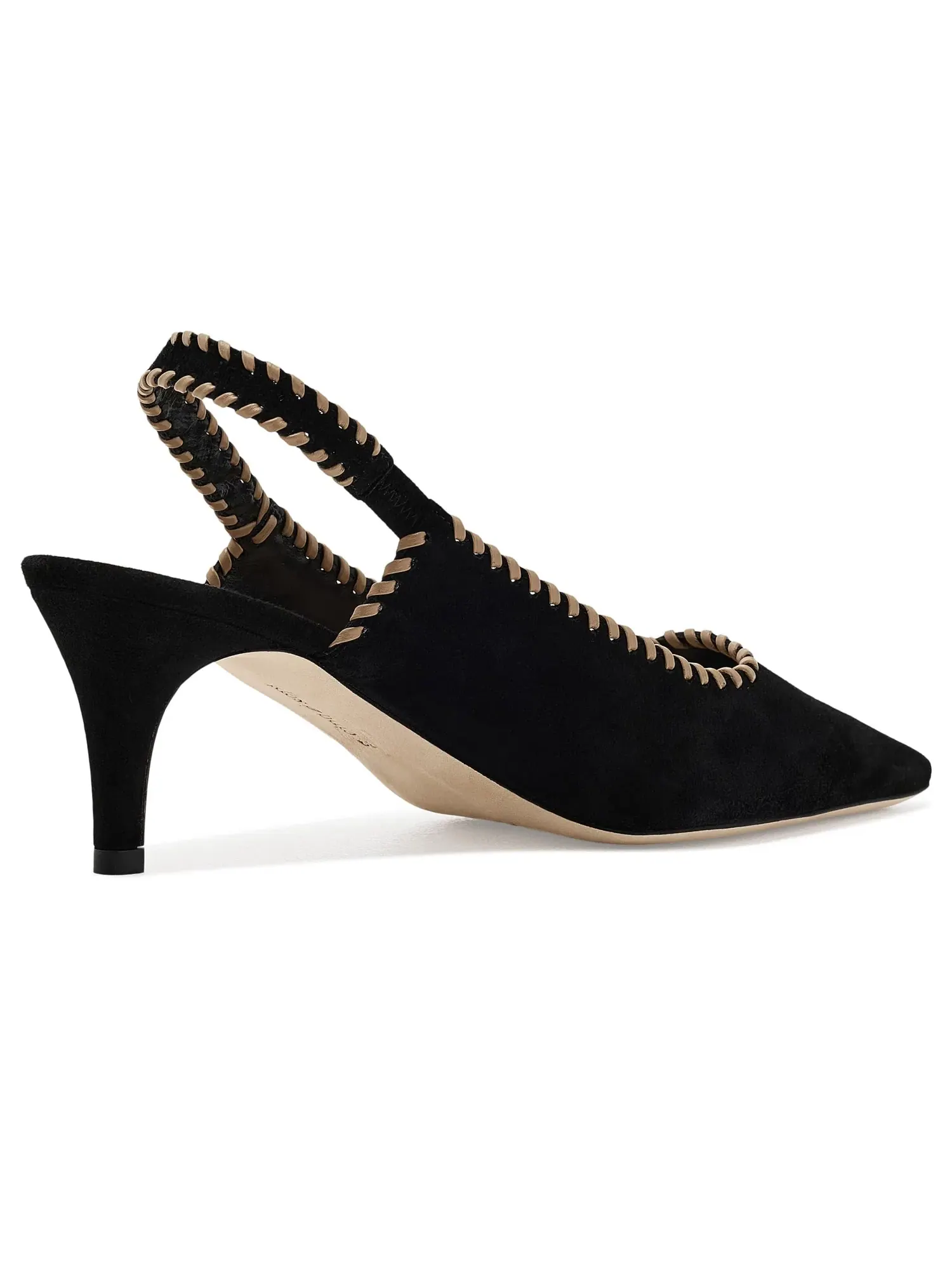 Туфли-слингбэки Sylvie Suede Slingback Pumps Cinq À Sept — изображение 3 из 4, черный/коричневый