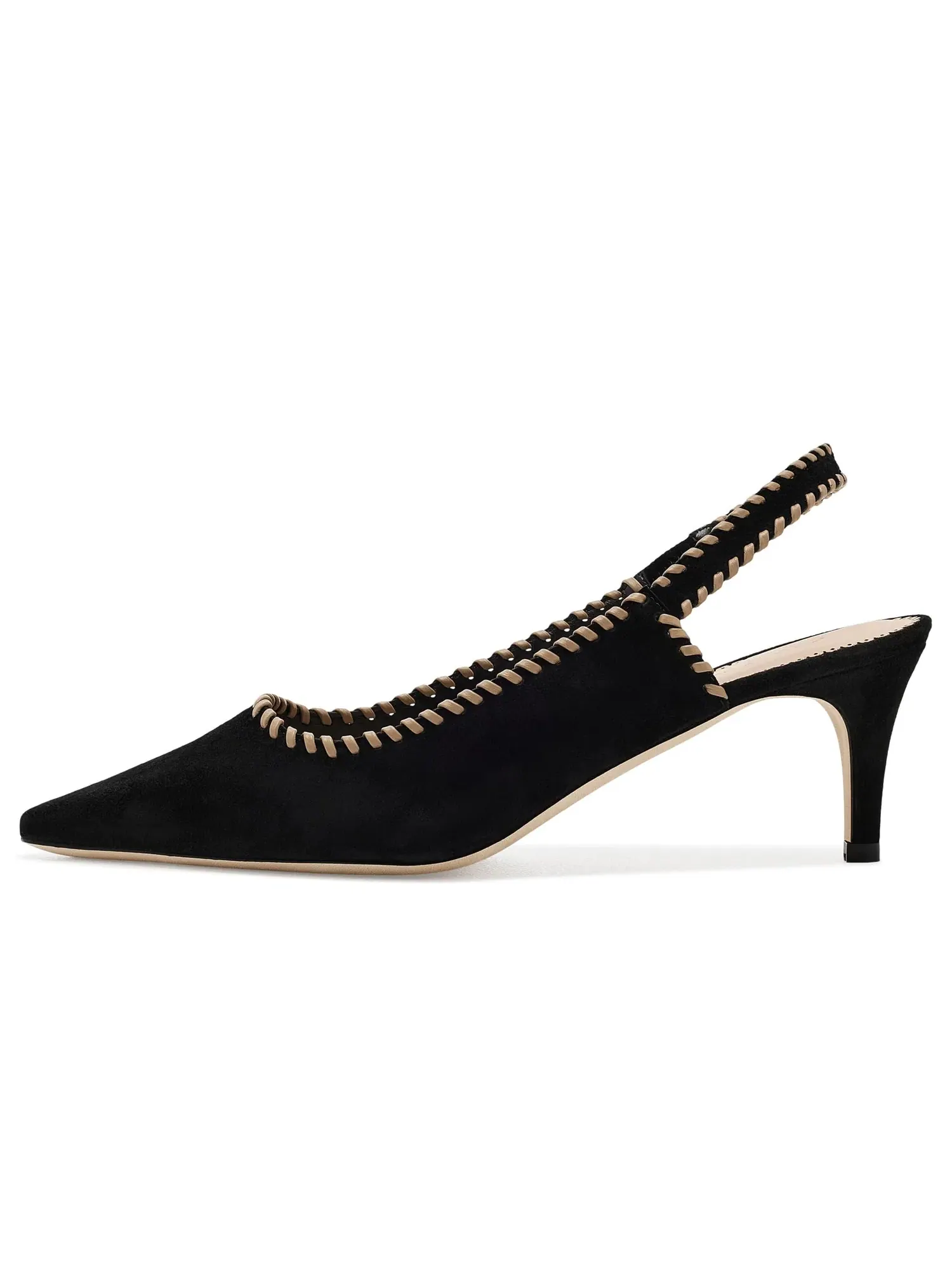 Туфли-слингбэки Sylvie Suede Slingback Pumps Cinq À Sept — изображение 4 из 4, черный/коричневый