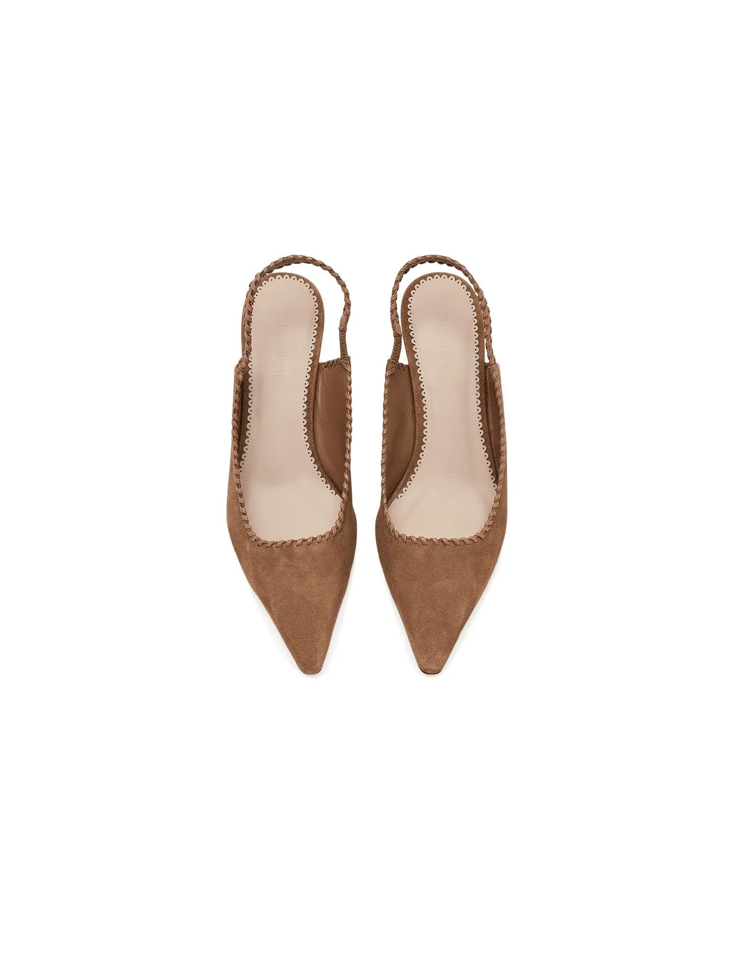 Туфли-слингбэки Sylvie Suede Slingback Pumps Cinq À Sept — изображение 2 из 4, коричневый