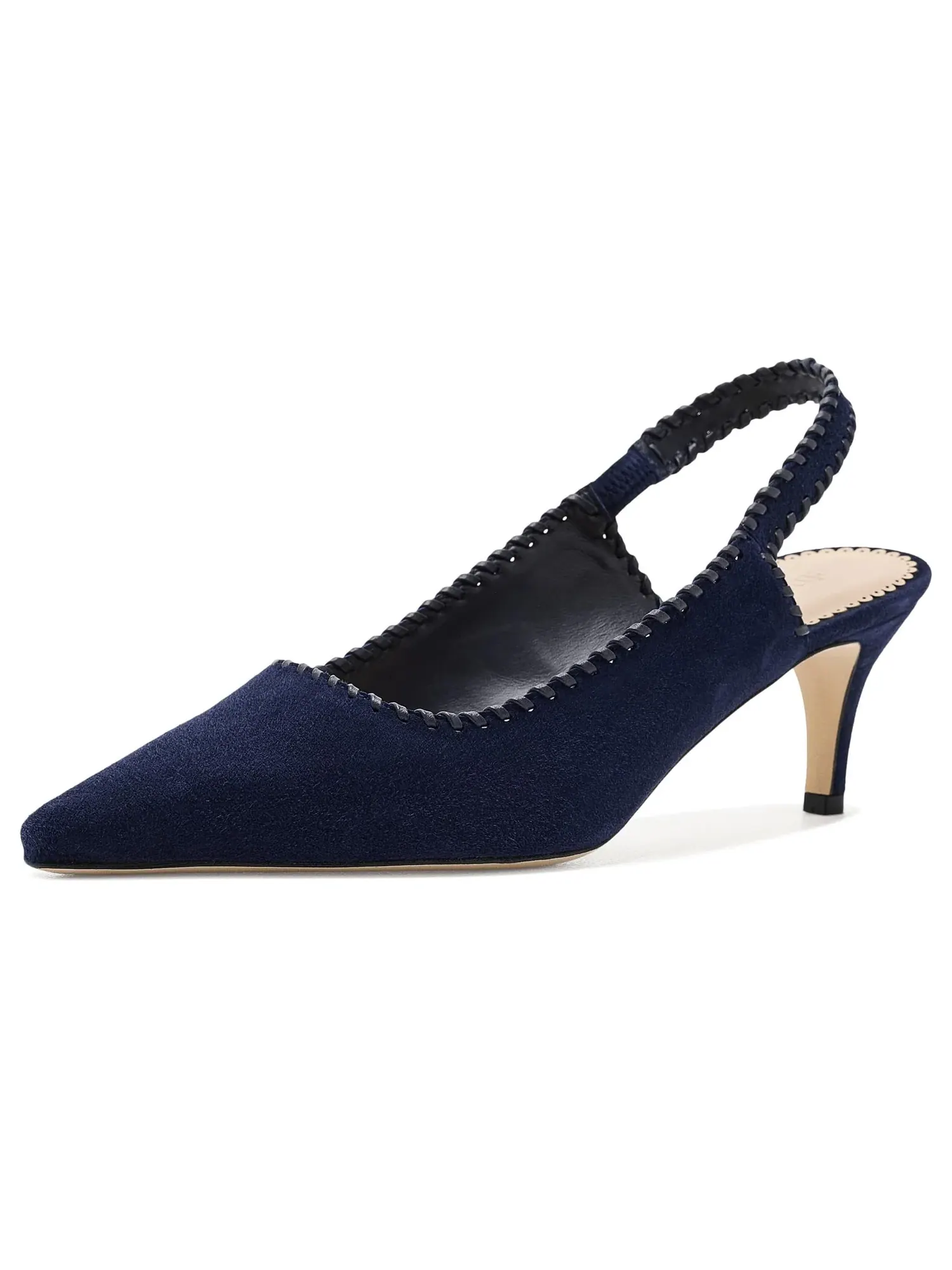 Туфли-слингбэки Sylvie Suede Slingback Pumps Cinq À Sept — изображение 1 из 4, темно-синий