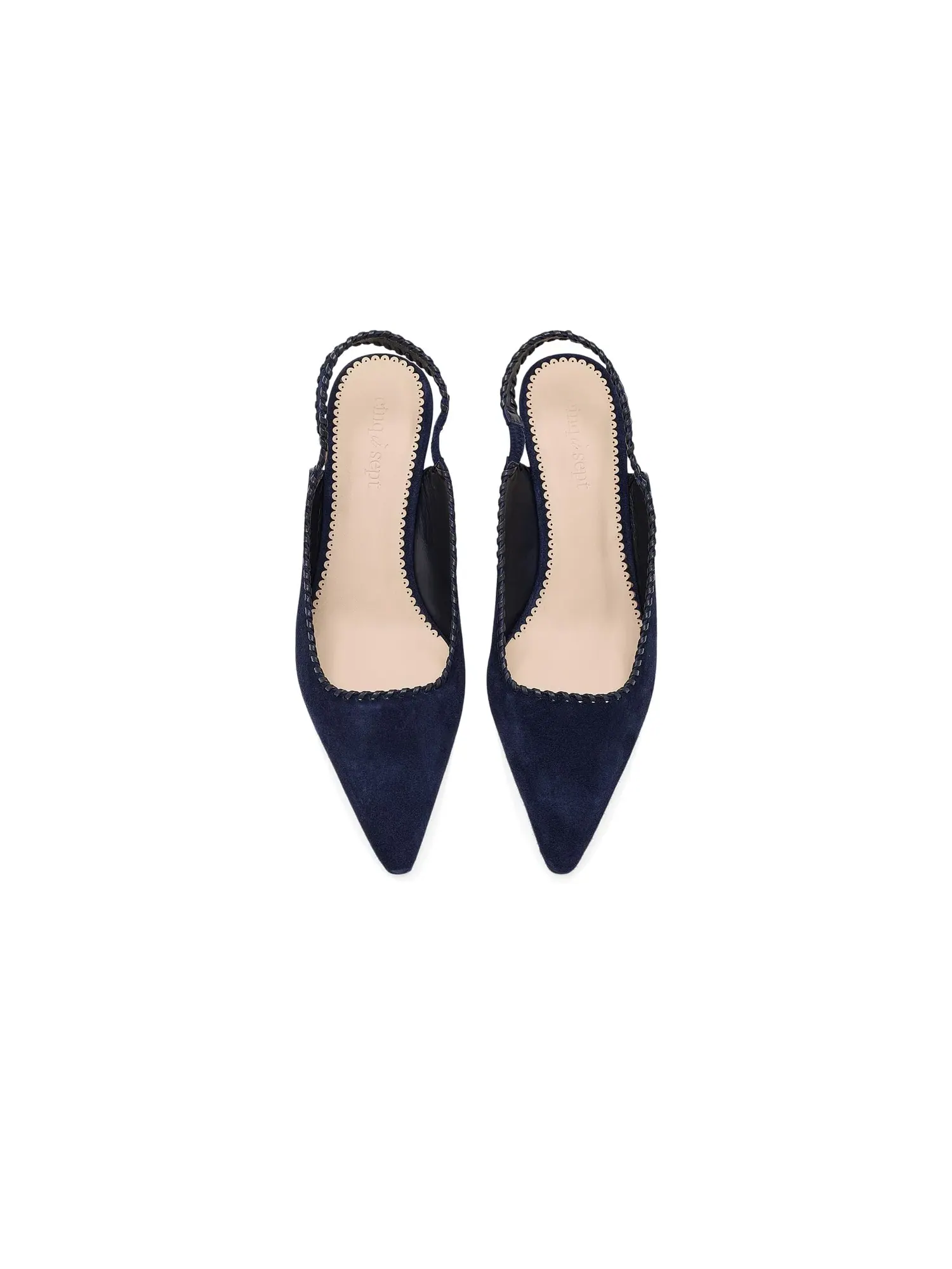 Туфли-слингбэки Sylvie Suede Slingback Pumps Cinq À Sept — изображение 2 из 4, темно-синий