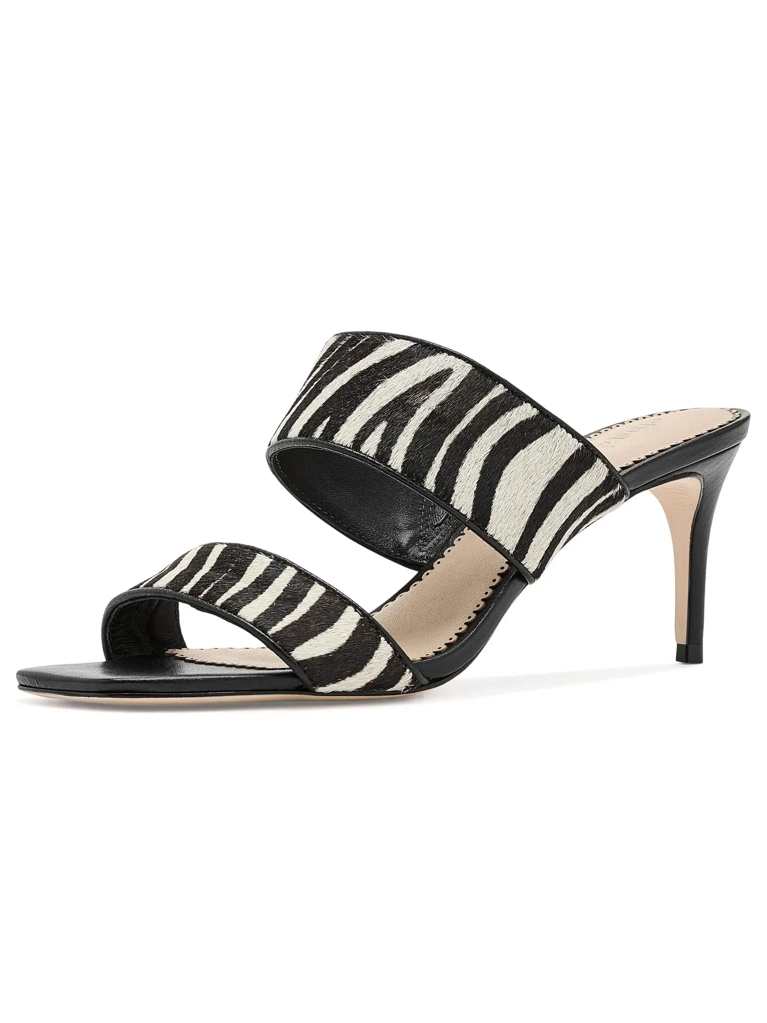 Сандалии Sutton Zebra с меховой отделкой Cinq À Sept — изображение 1 из 4, черный/слоновая кость