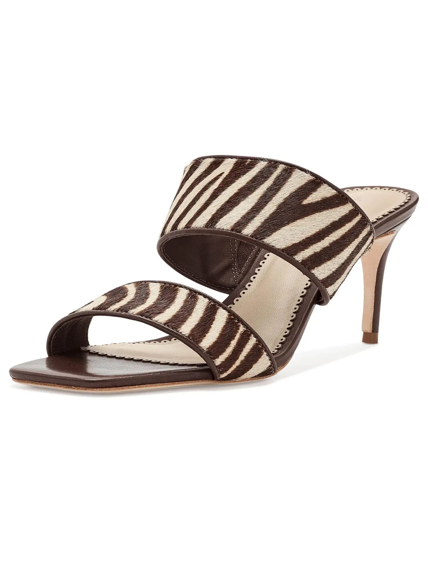 Сандалии Sutton Zebra с меховой отделкой Cinq À Sept — изображение 1 из 4, слоновая кость