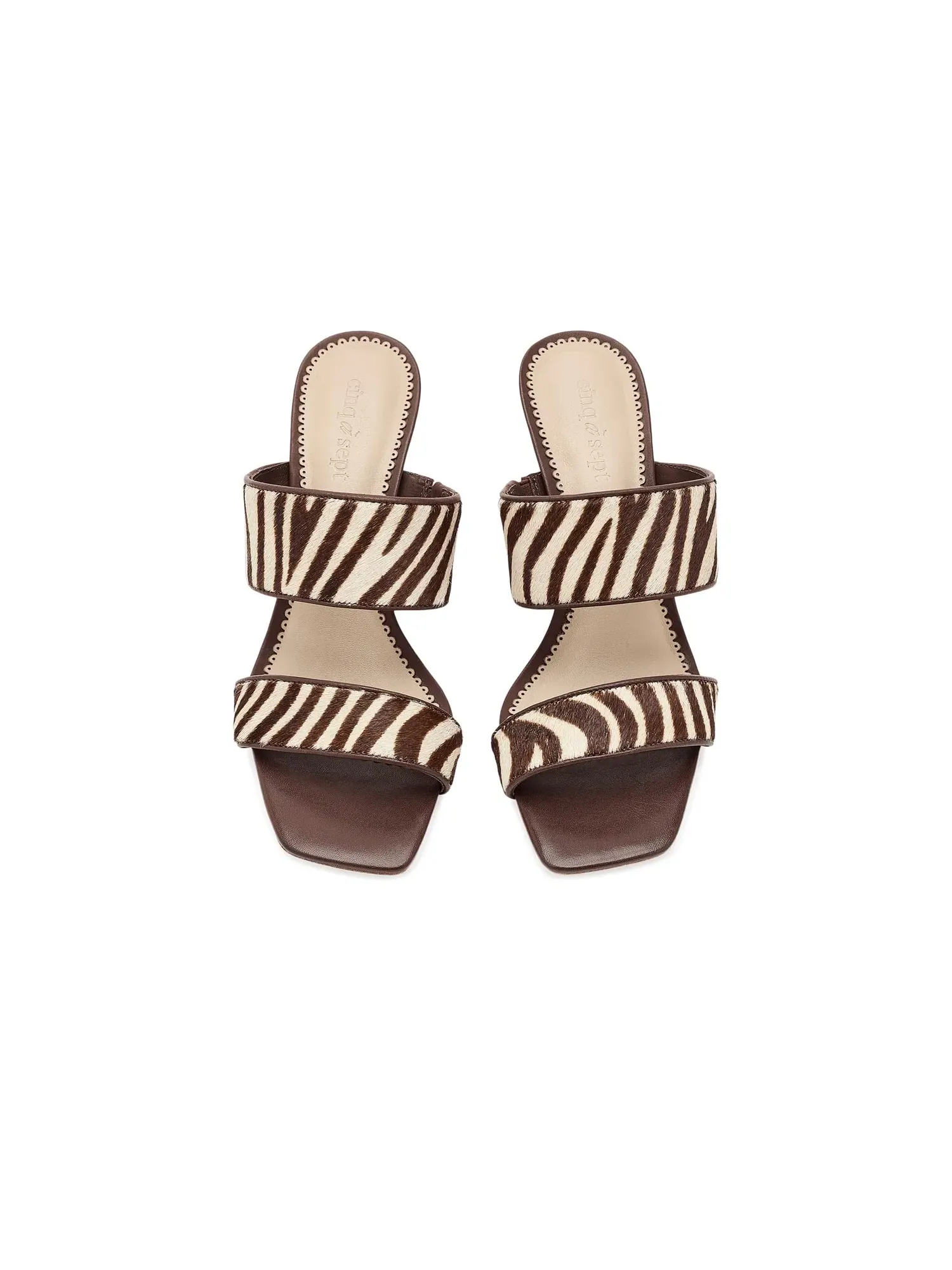 Сандалии Sutton Zebra с меховой отделкой Cinq À Sept — изображение 2 из 4, слоновая кость