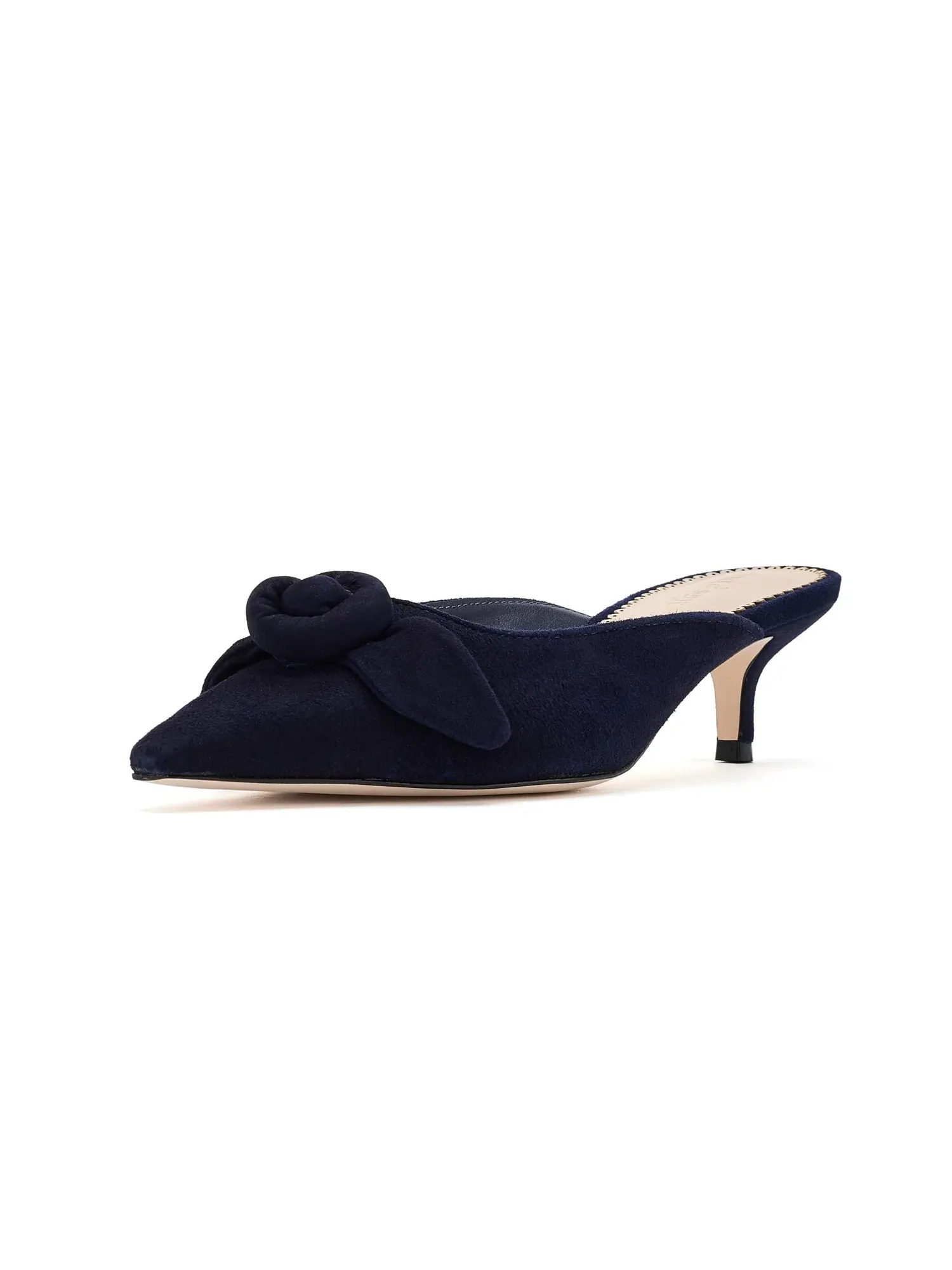 Мюли на низком каблуке Layla Suede Kitten Heels Mule Cinq À Sept — изображение 1 из 4, темно-синий