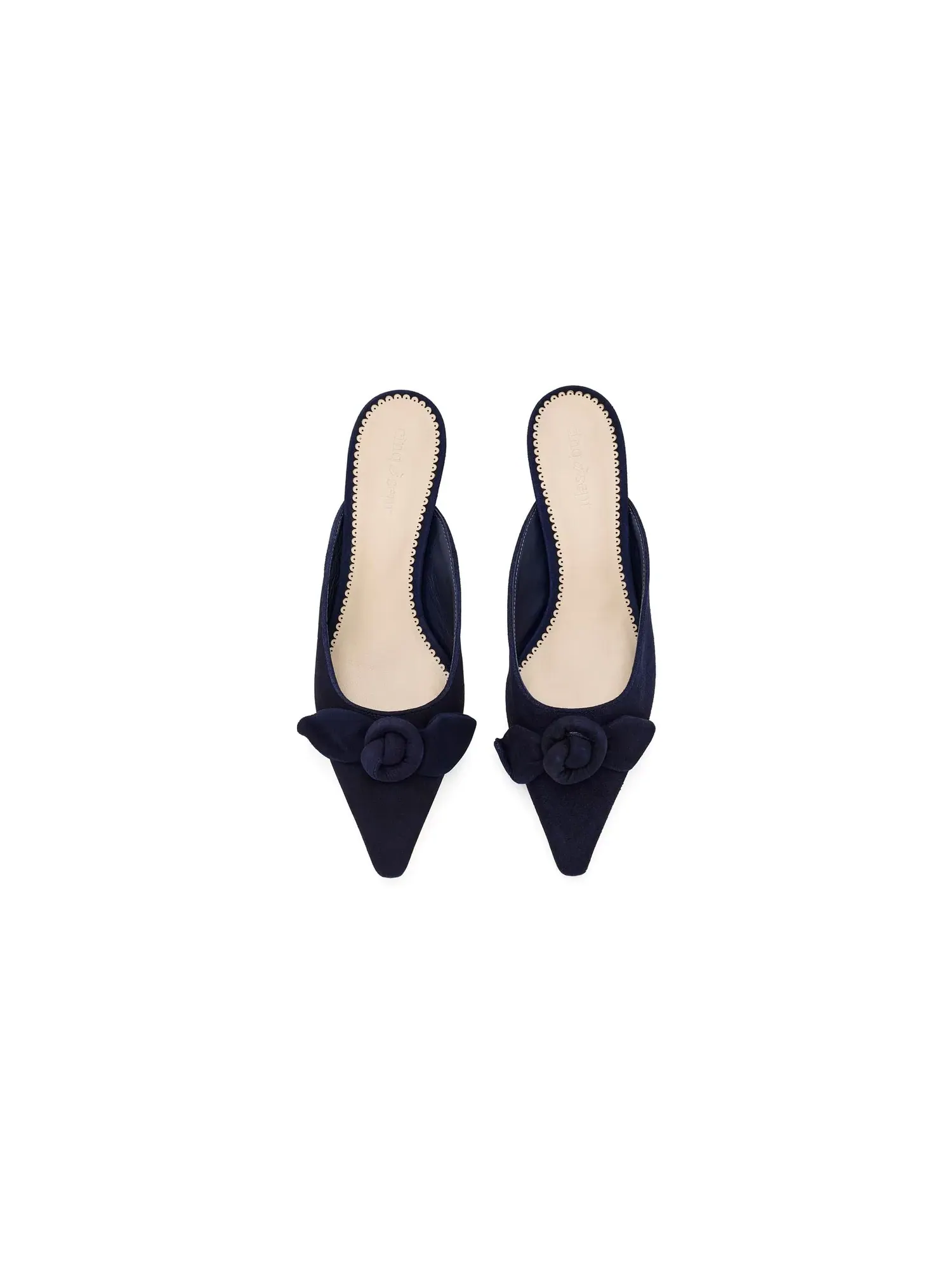 Мюли на низком каблуке Layla Suede Kitten Heels Mule Cinq À Sept — изображение 2 из 4, темно-синий