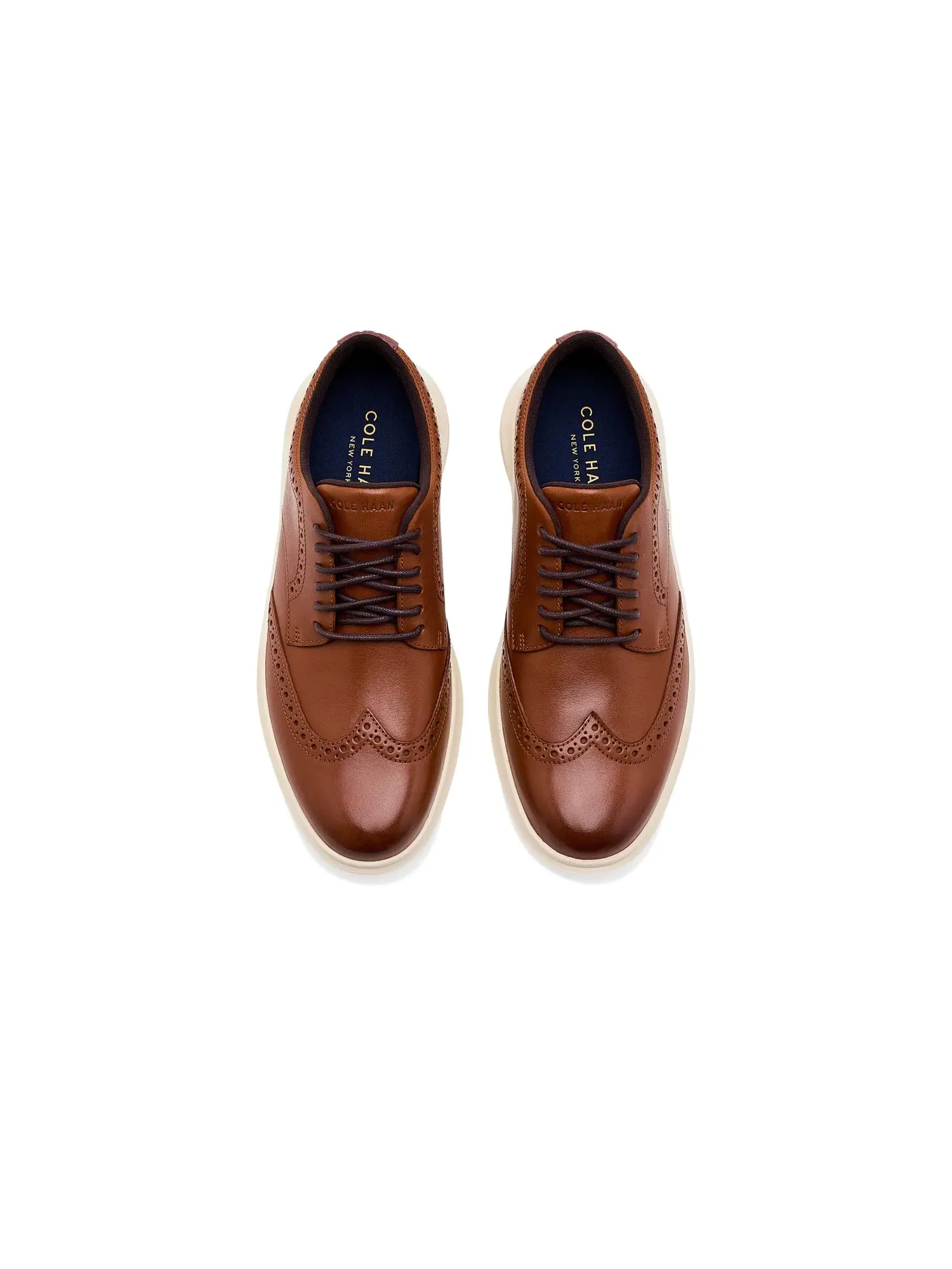 Оксфорды с перфорацией Grand Aerion Wingtip Oxford Cole Haan — изображение 2 из 4, бежевый/слоновая кость