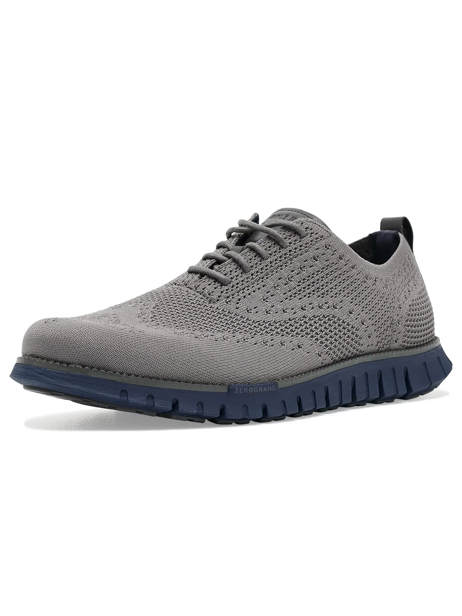 Оксфорды с перфорацией Zerogrand Remastered Stitchlite Wingtip Oxford Cole Haan — изображение 1 из 4, серый/серый/темно-синий