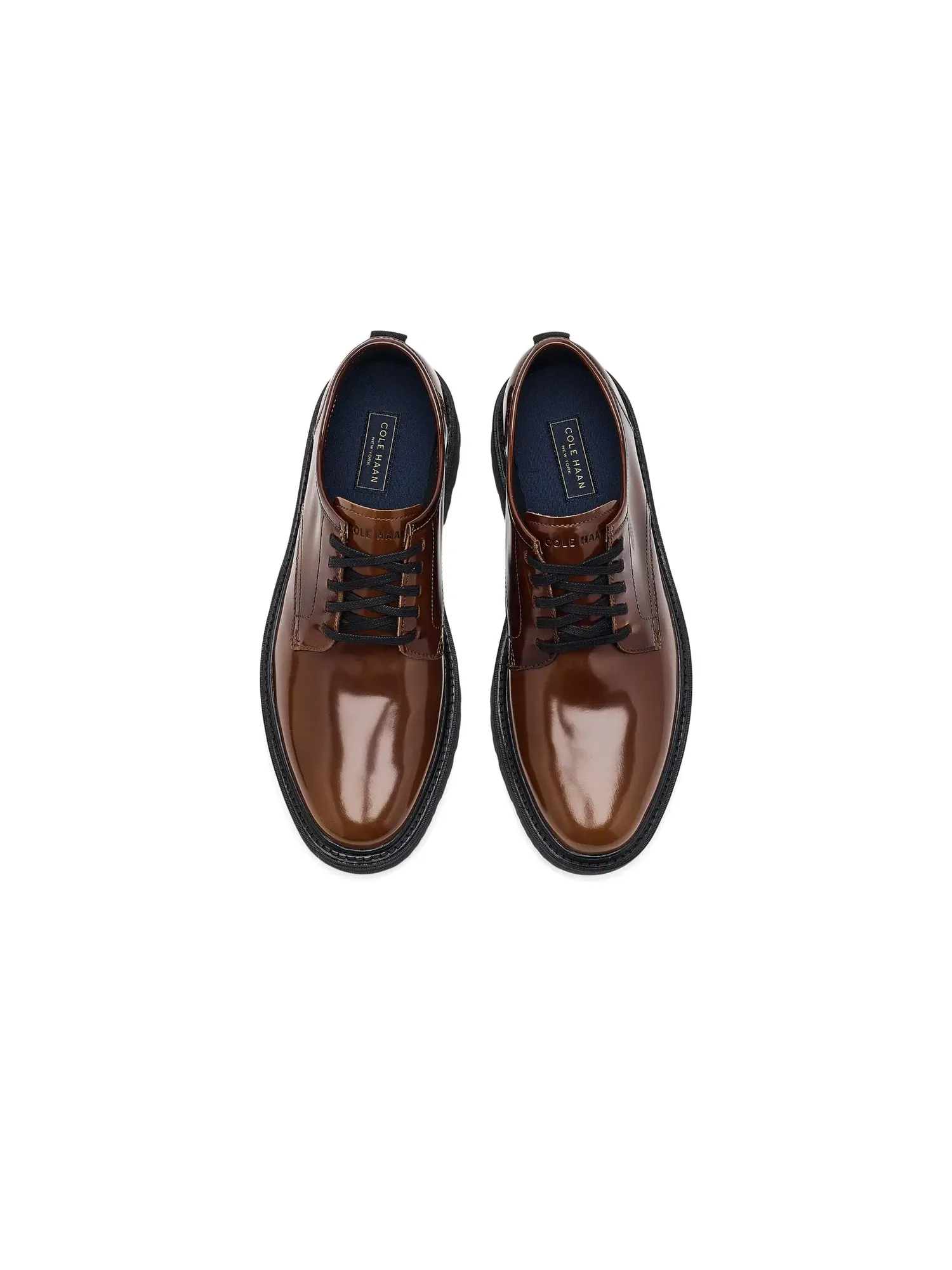 Оксфорды с гладким носком Broome Grand Lug Plain Toe Oxford Cole Haan — изображение 2 из 4, темный/черный