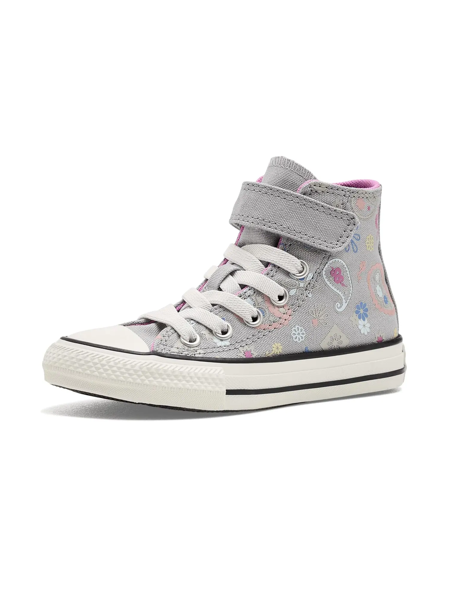 Кроссовки Chuck Taylor All Star 1V (для маленьких детей) Converse Kids — изображение 1 из 4, серый/розовый/белый