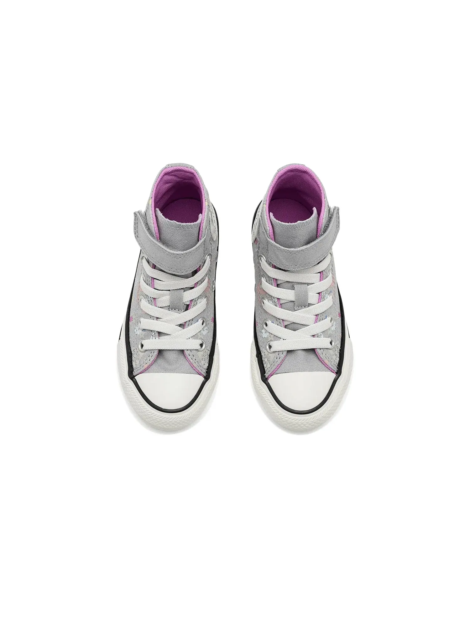 Кроссовки Chuck Taylor All Star 1V (для маленьких детей) Converse Kids — изображение 2 из 4, серый/розовый/белый