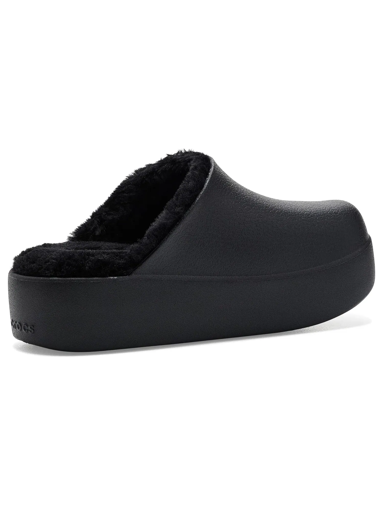 Сабо на платформе с подкладкой Dylan Platform Lined Clogs, Fuzzy Slippers Crocs — изображение 3 из 4, черный
