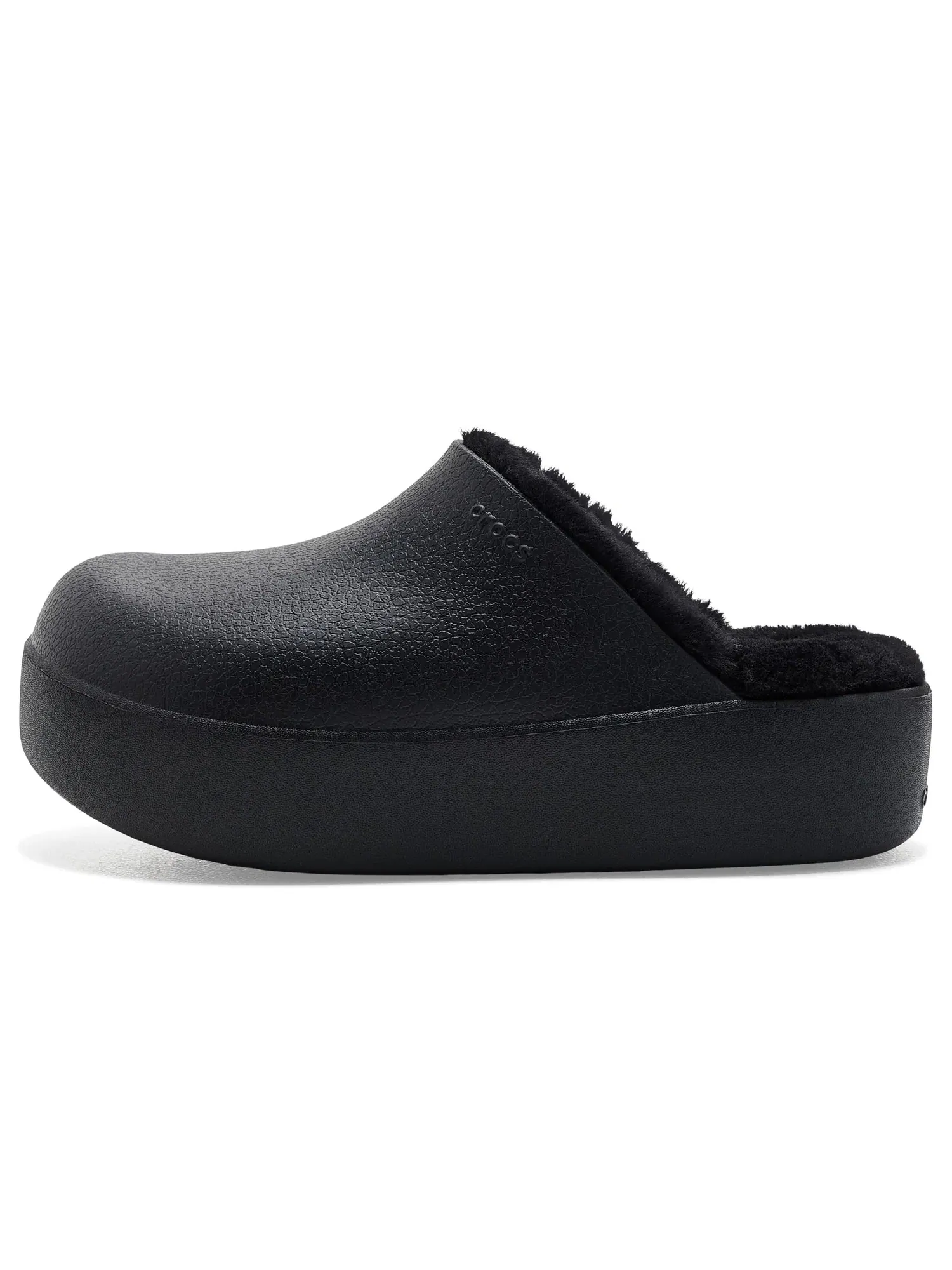 Сабо на платформе с подкладкой Dylan Platform Lined Clogs, Fuzzy Slippers Crocs — изображение 4 из 4, черный