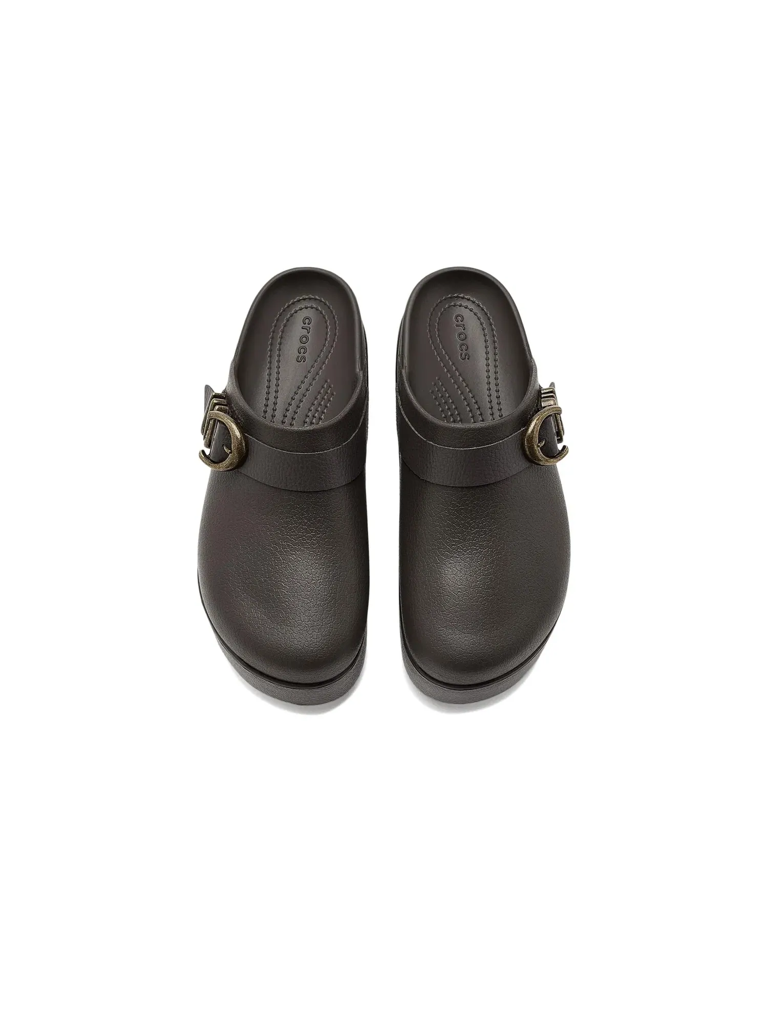 Сабо на платформе с пряжкой Dylan Platform Boho Buckle Clogs Crocs — изображение 2 из 4, эспрессо