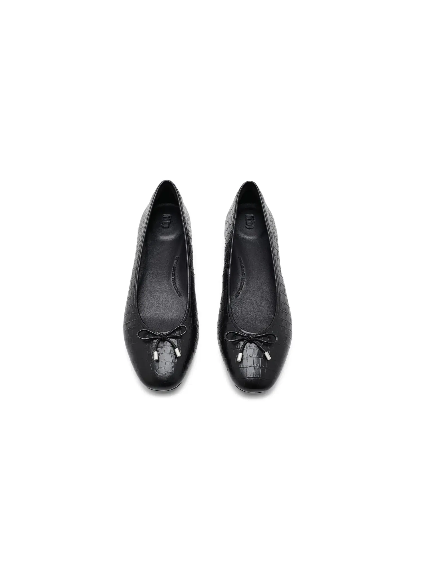 Балетки Delicato Crocodile Ballerinas Fitflop — изображение 2 из 4, черный