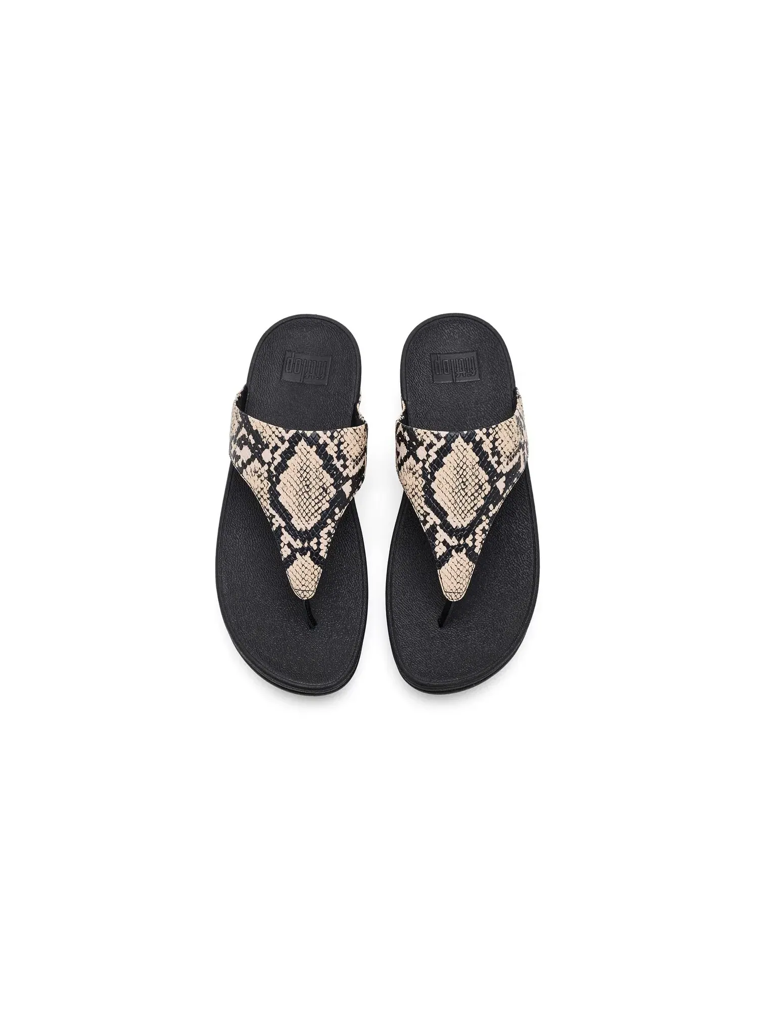 Сандалии Lulu с перемычкой между пальцами и змеиной кожей Fitflop — изображение 2 из 4, черный