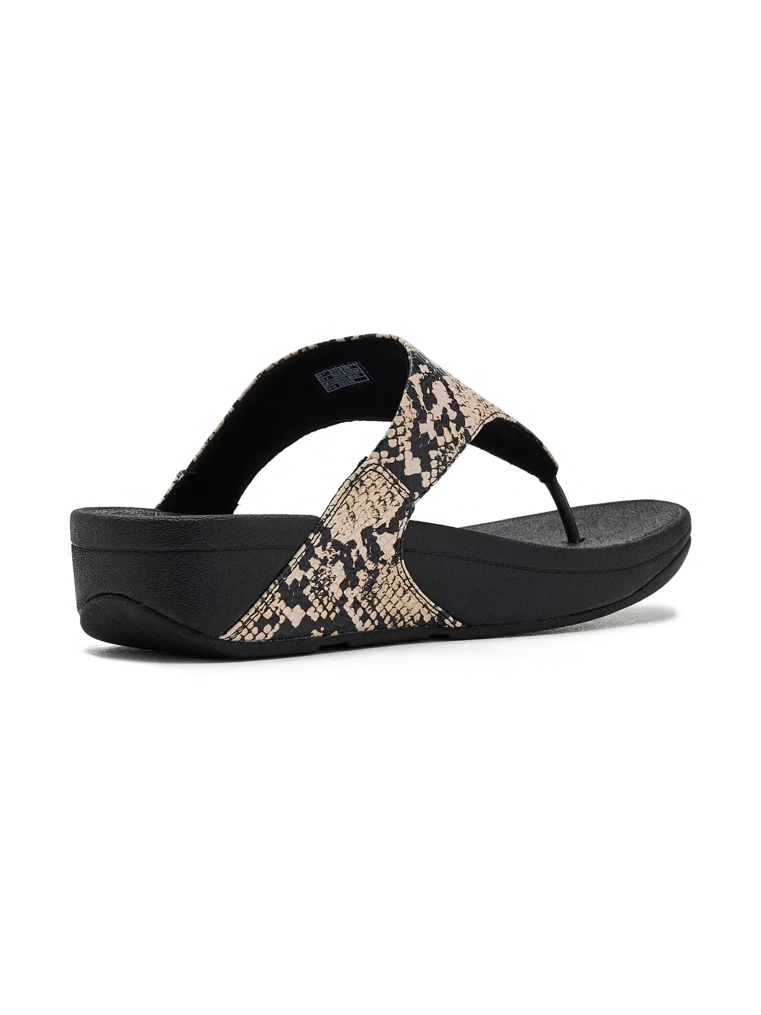 Сандалии Lulu с перемычкой между пальцами и змеиной кожей Fitflop — изображение 3 из 4, черный
