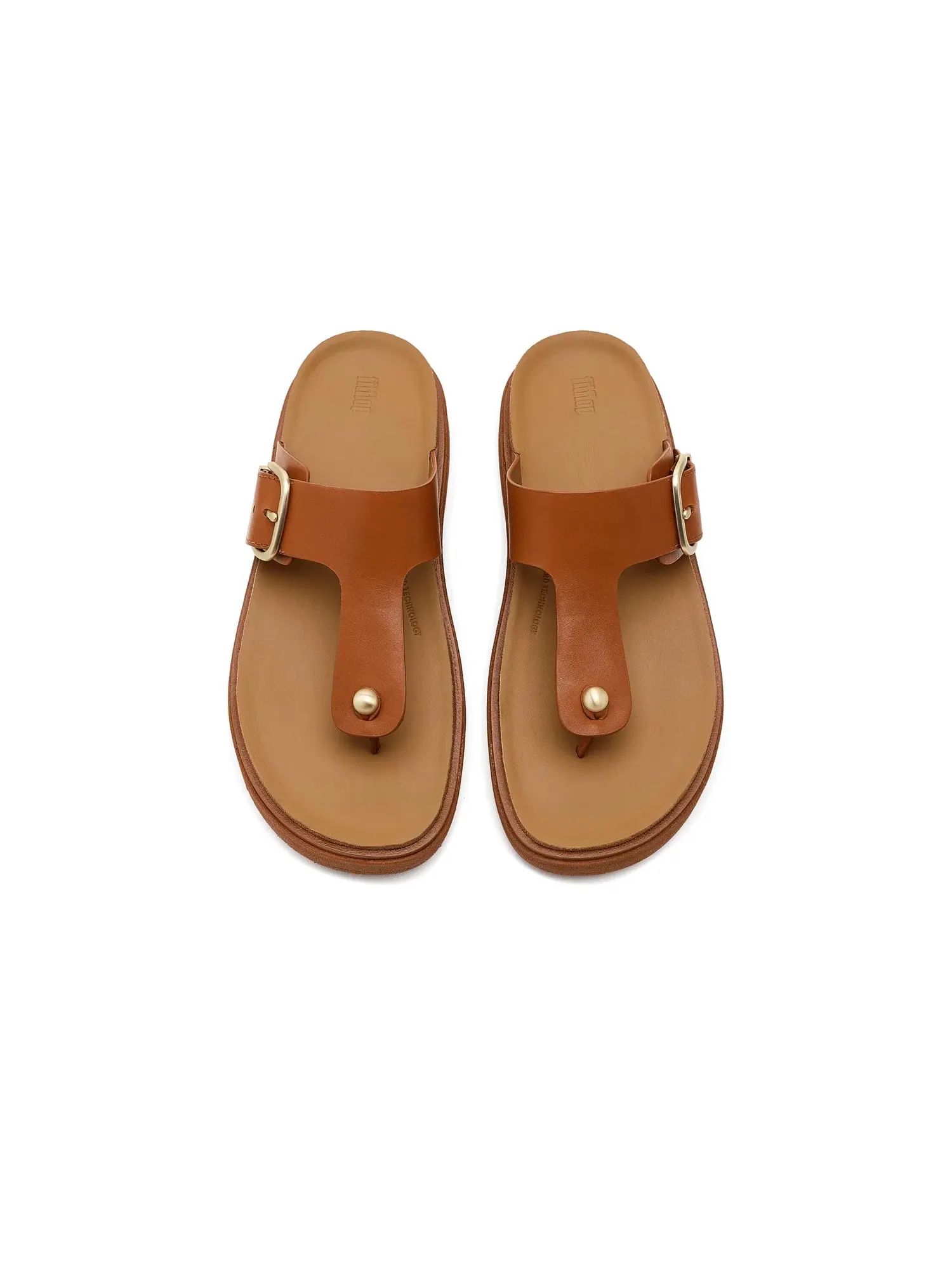 Сандалии Gen-FF с пряжкой и кожаным перемычком между пальцами Fitflop — изображение 2 из 4, светлый бежевый