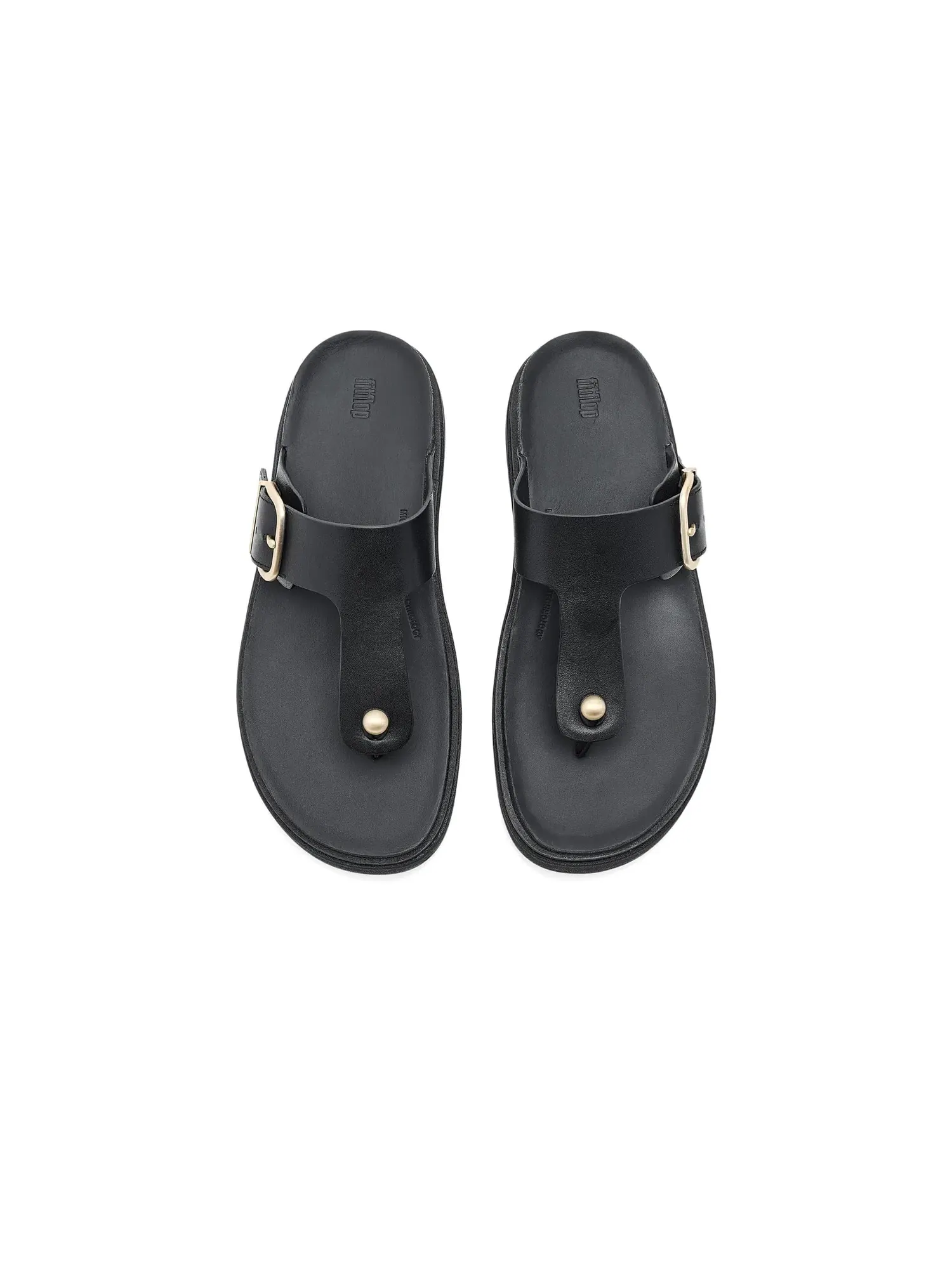 Сандалии Gen-FF с пряжкой и кожаным перемычком между пальцами Fitflop — изображение 2 из 4, черный