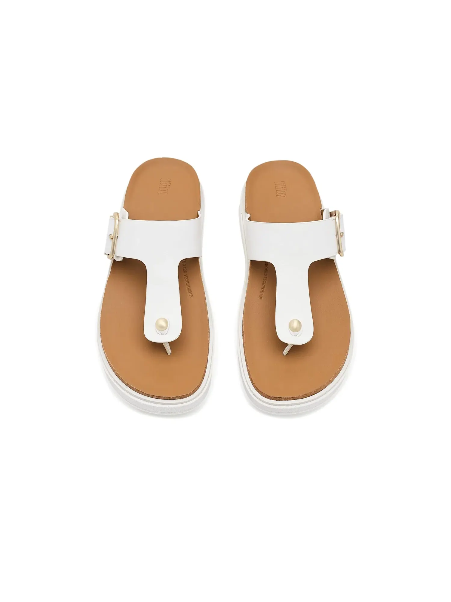 Сандалии Gen-FF с пряжкой и кожаным перемычком между пальцами Fitflop — изображение 2 из 4, белый