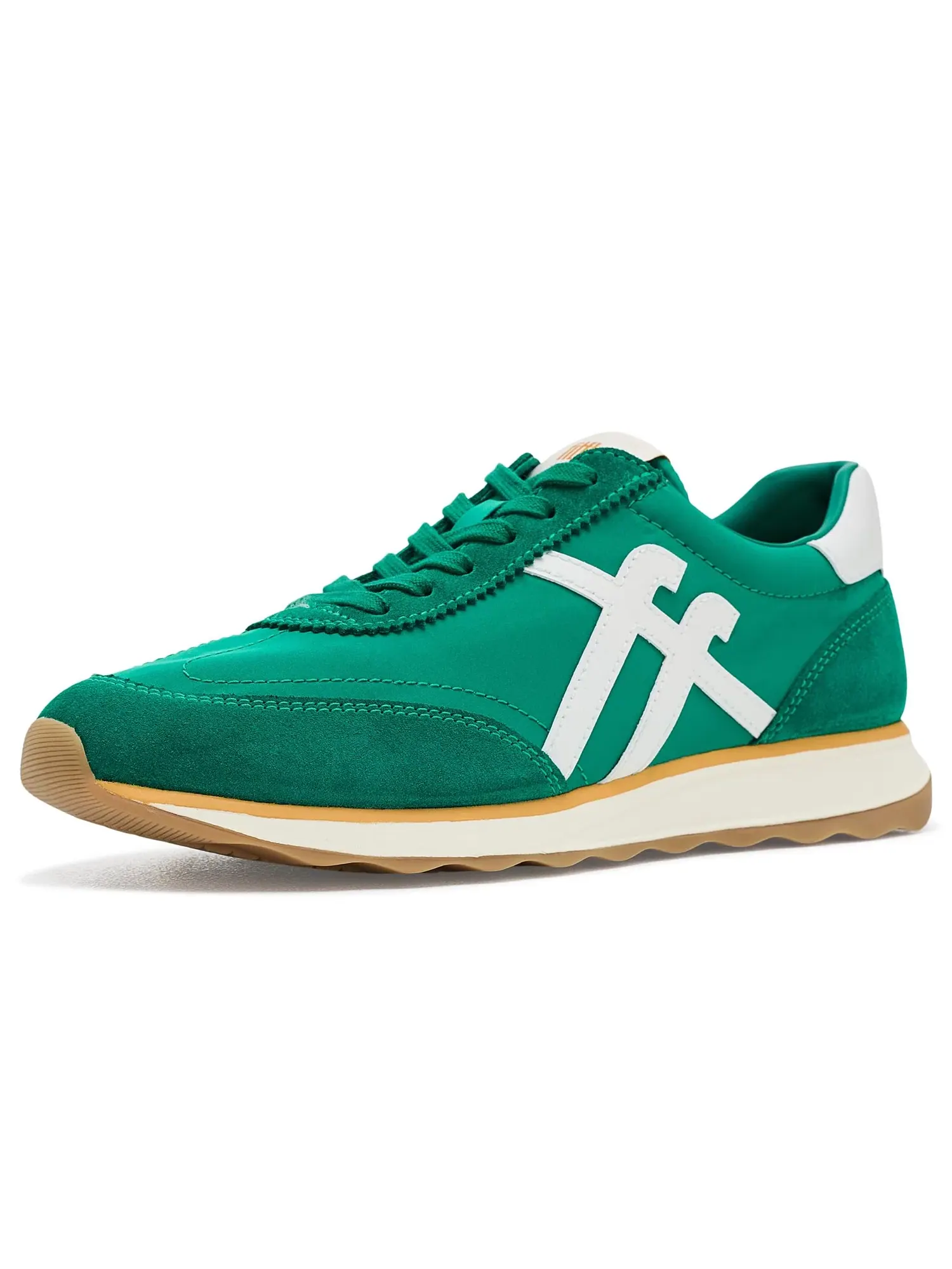 Кроссовки Retro-Q FF из нейлона и замши Fitflop — изображение 1 из 4, зеленый/золотистый