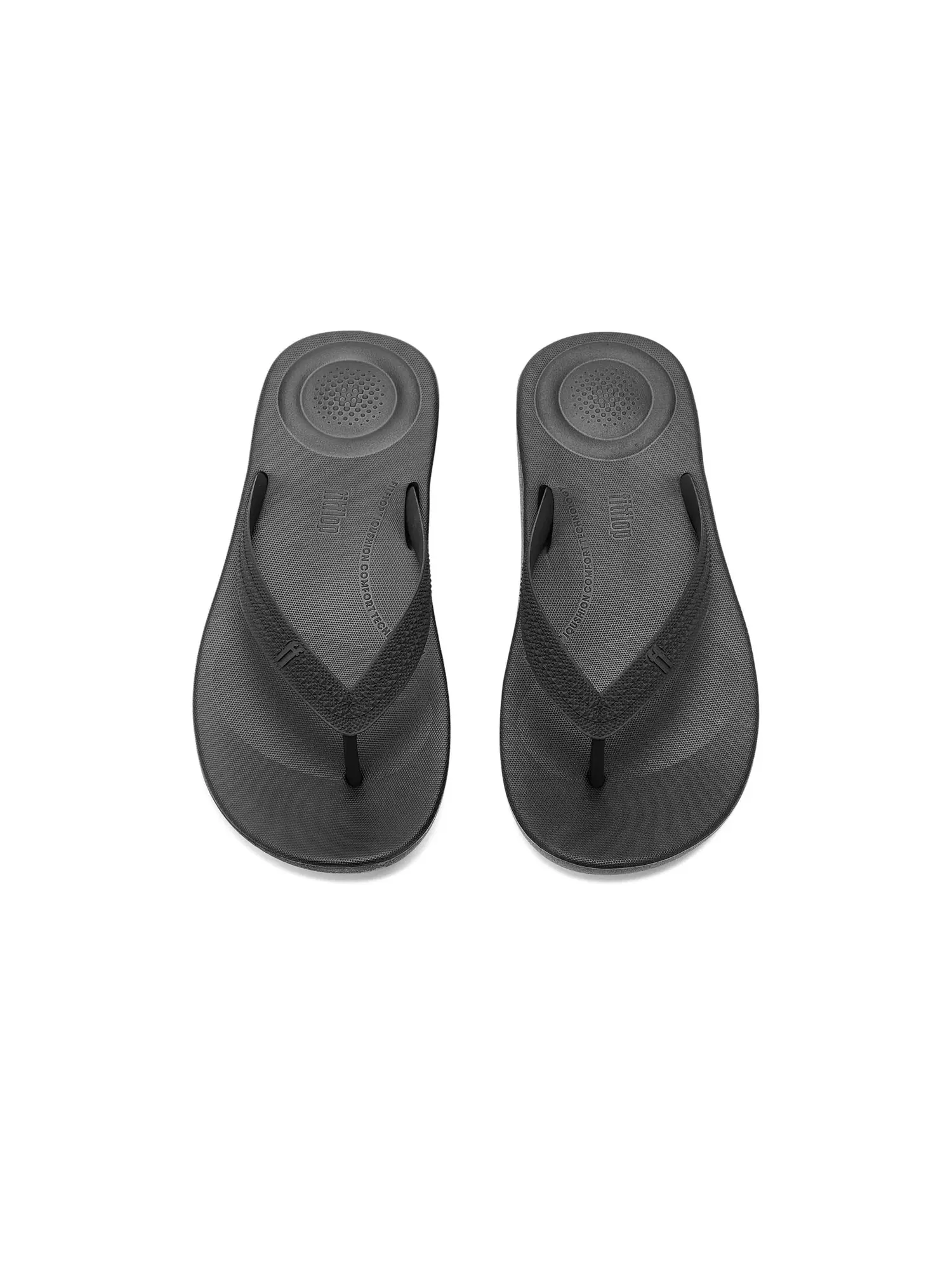 Шлепанцы с текстурными ремешками Iqushion Textured-Strap Flip-Flops Fitflop — изображение 2 из 4, черный