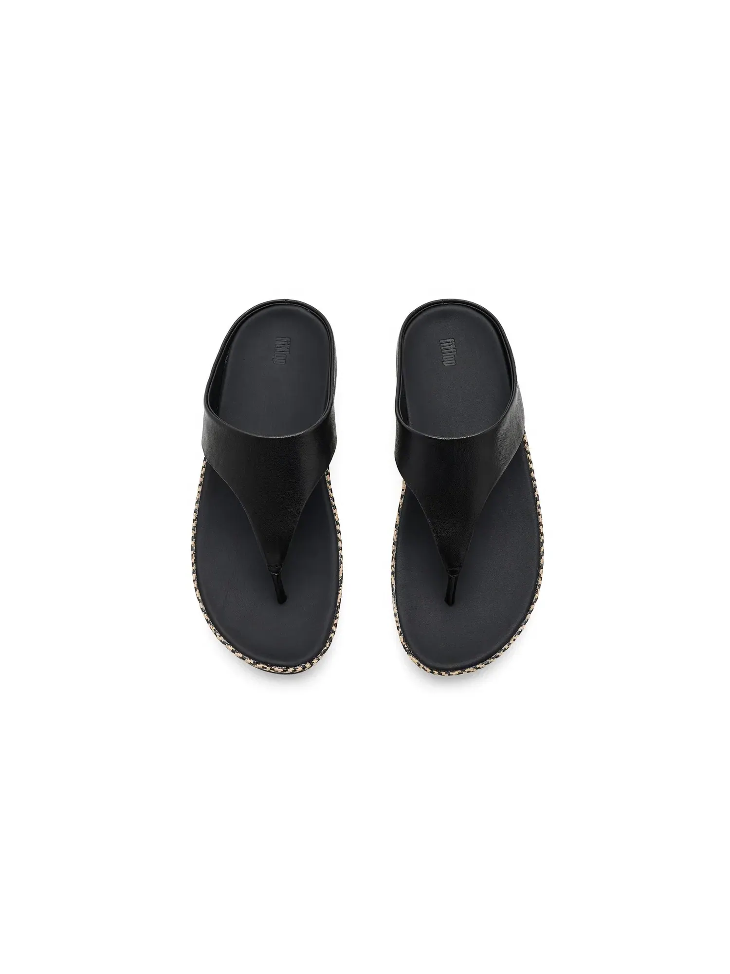 Сандалии Lulu Lux с графическим рисунком и кожаным перемычкой между пальцами Fitflop — изображение 2 из 4, черный