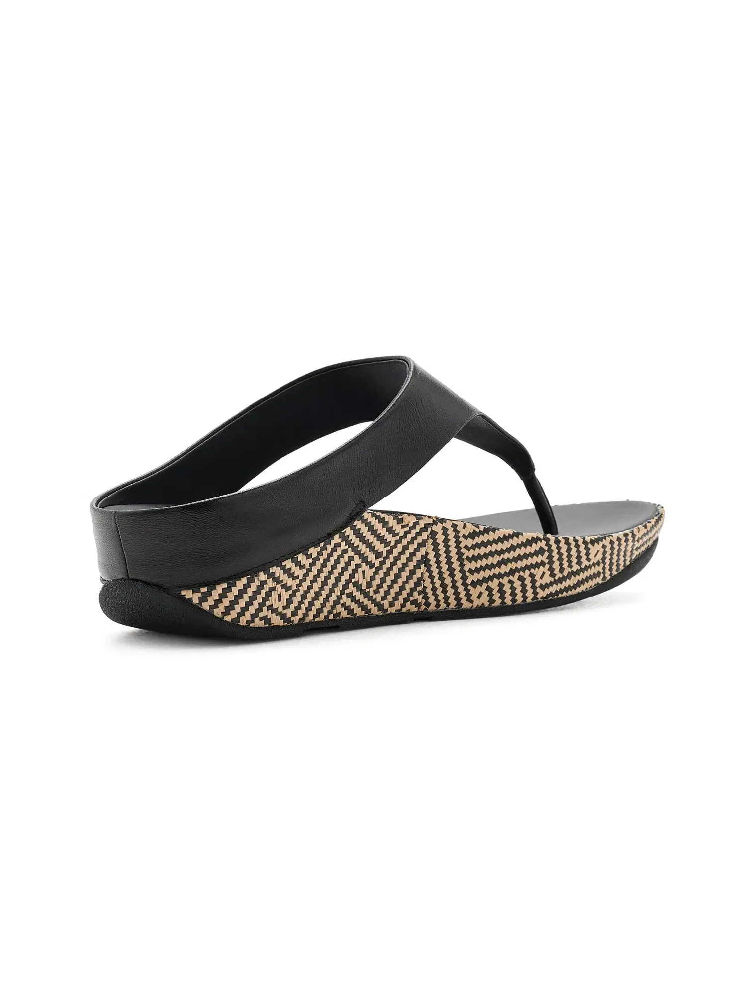 Сандалии Lulu Lux с графическим рисунком и кожаным перемычкой между пальцами Fitflop — изображение 3 из 4, черный
