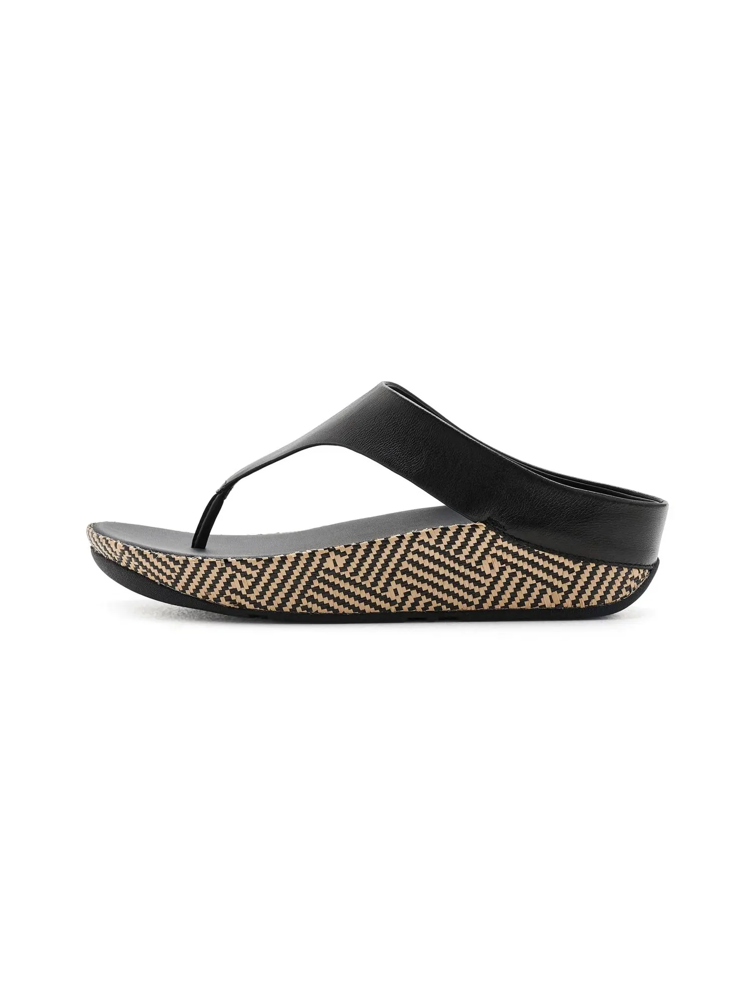 Сандалии Lulu Lux с графическим рисунком и кожаным перемычкой между пальцами Fitflop — изображение 4 из 4, черный