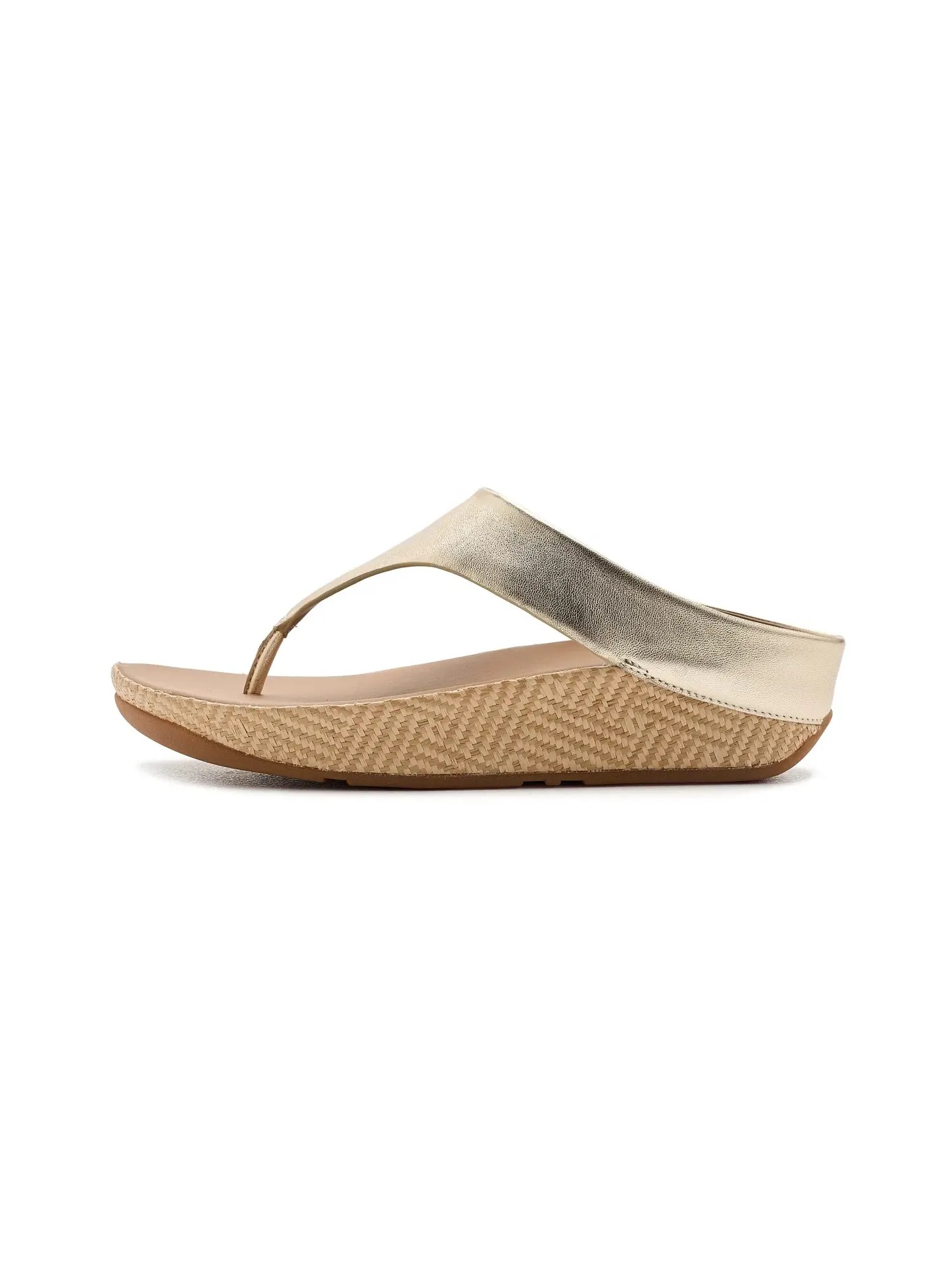 Сандалии Lulu Lux с графическим рисунком и кожаным перемычкой между пальцами Fitflop — изображение 4 из 4, платиновый