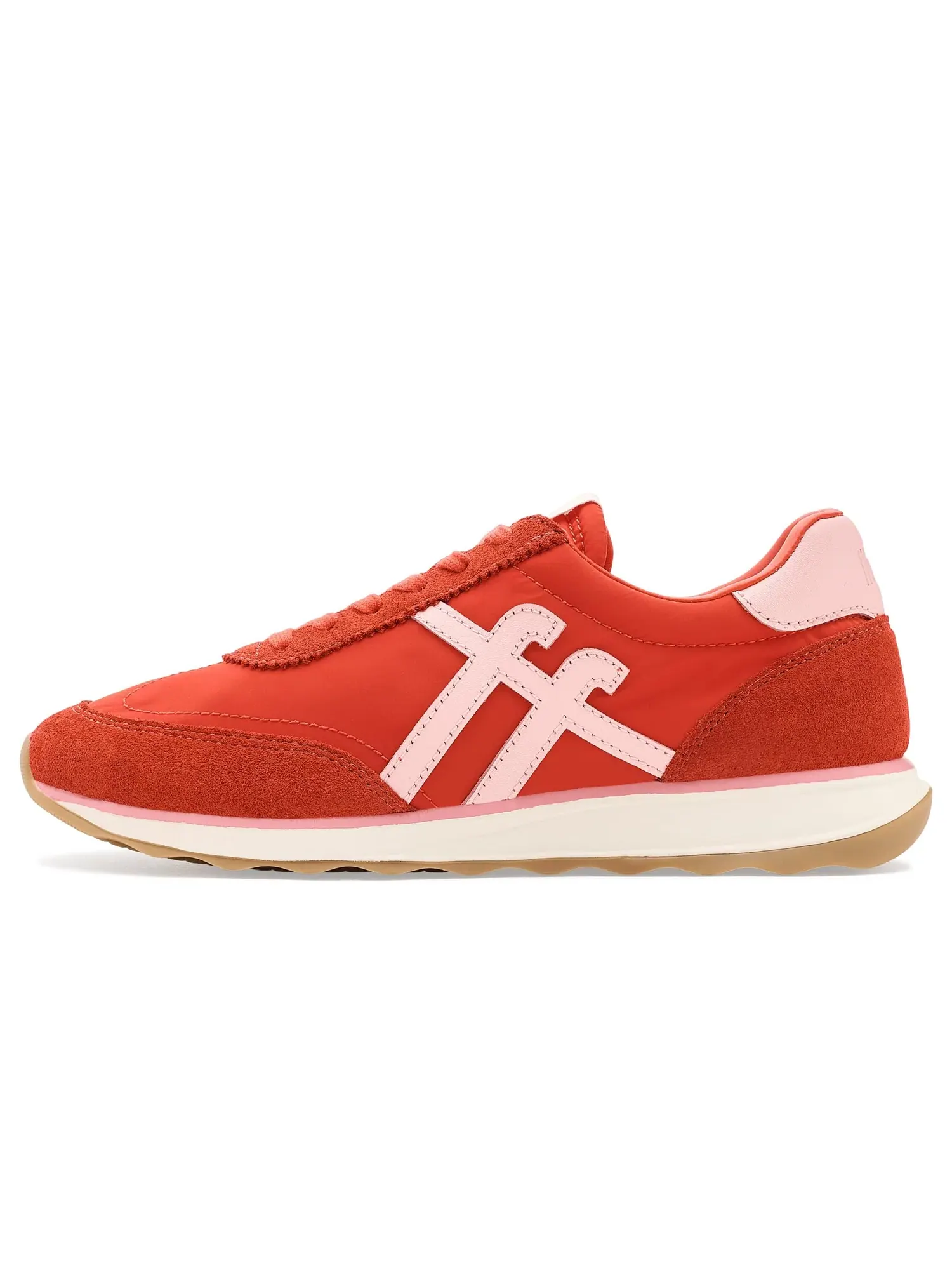 Кроссовки Retro-Q FF из металлизированной ткани и замши Fitflop — изображение 4 из 4, розовый