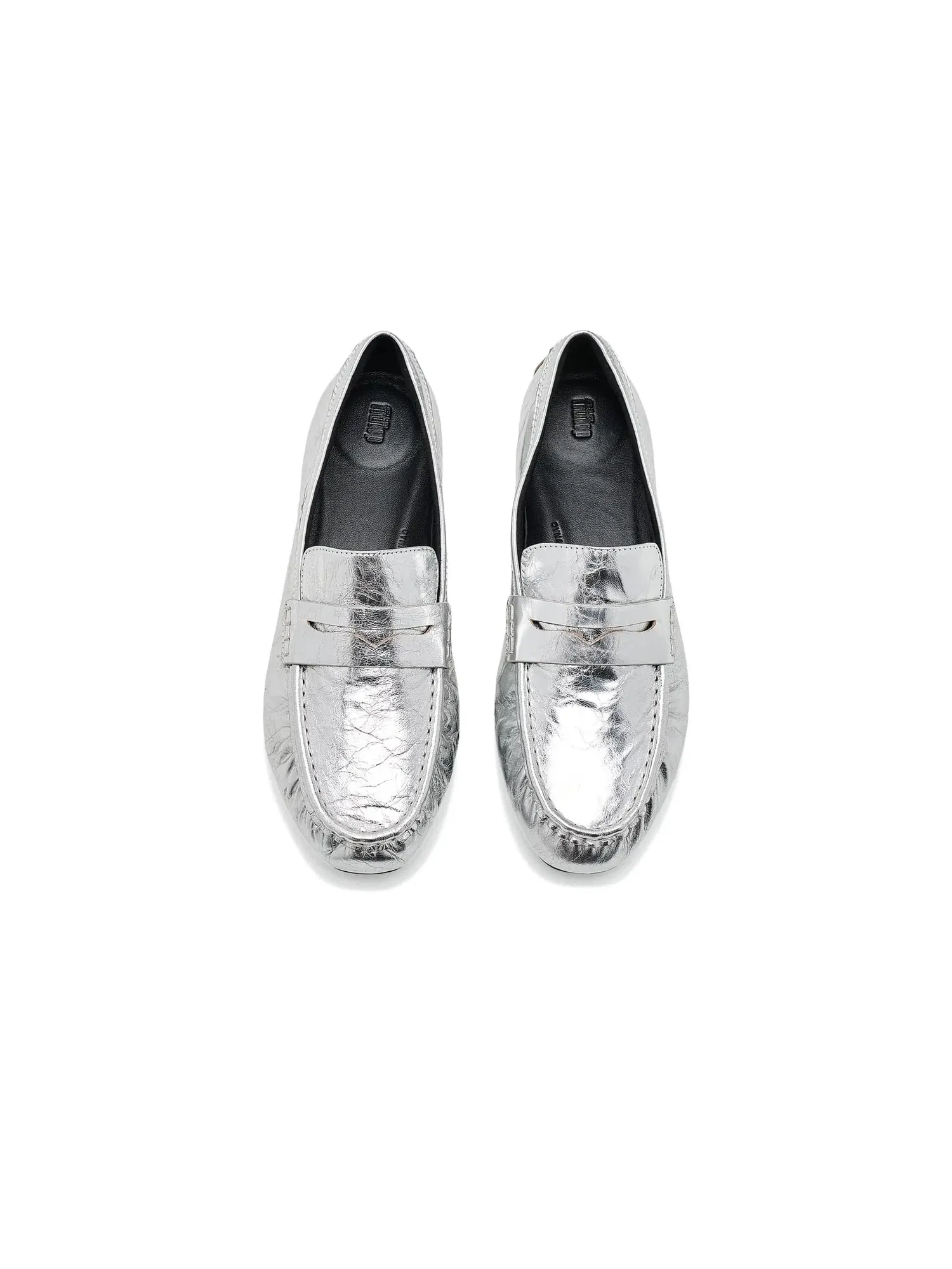 Лоферы Delicato из мятой металлизированной кожи Fitflop — изображение 2 из 4, серебряный