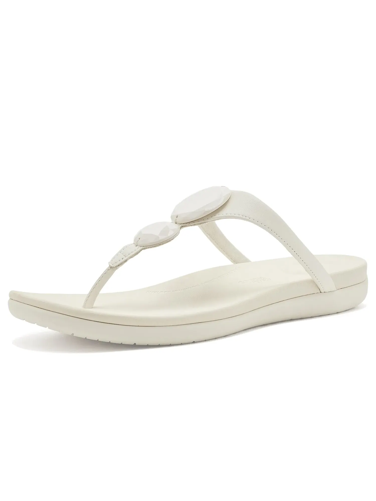 Сандалии Solay Glossy-Disc с перемычкой между пальцами Fitflop — изображение 1 из 4, бежевый